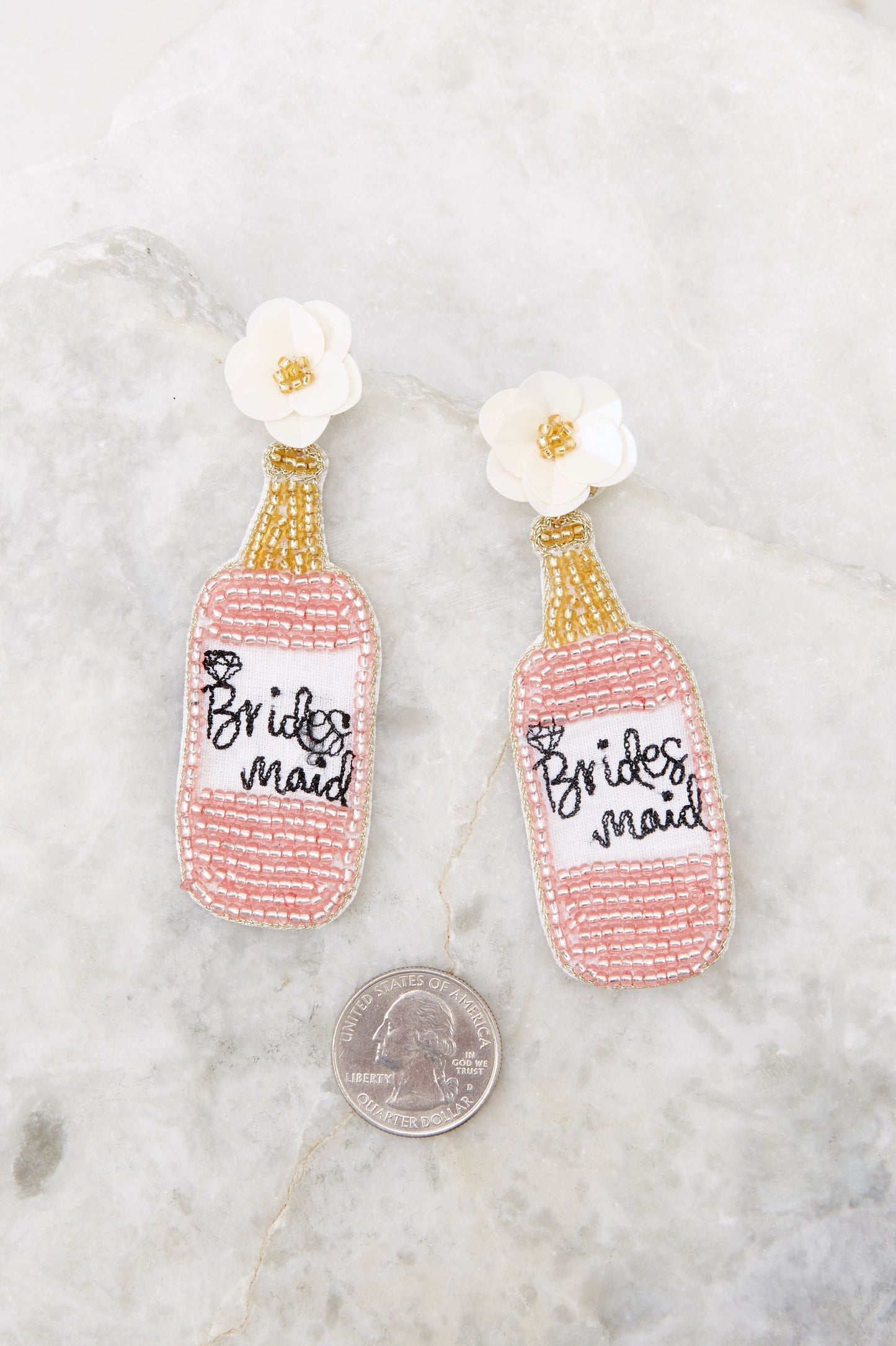 By Your Side Pink Beaded Earrings