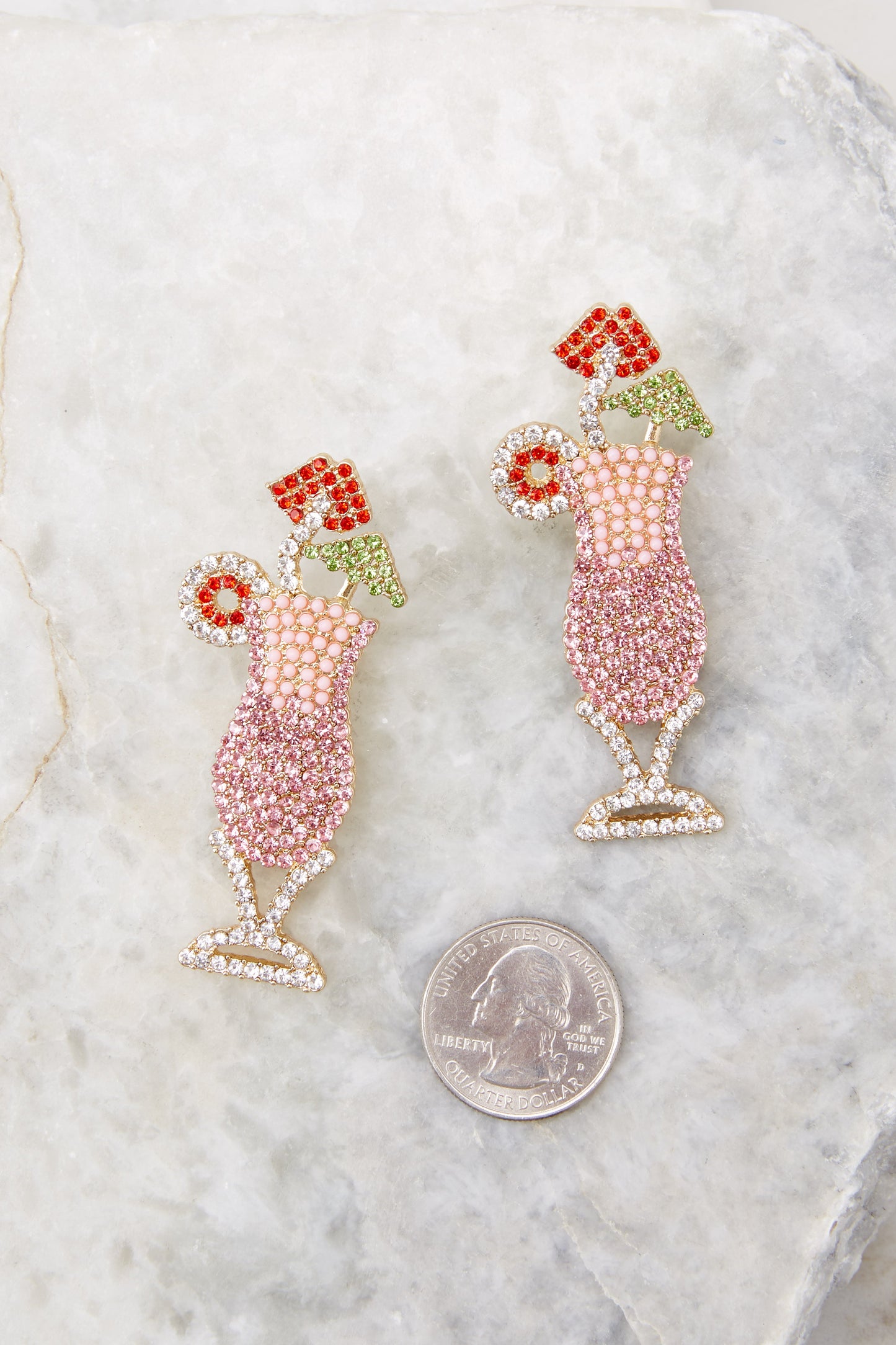 Here's To Vacation Days Pink Beaded Earrings