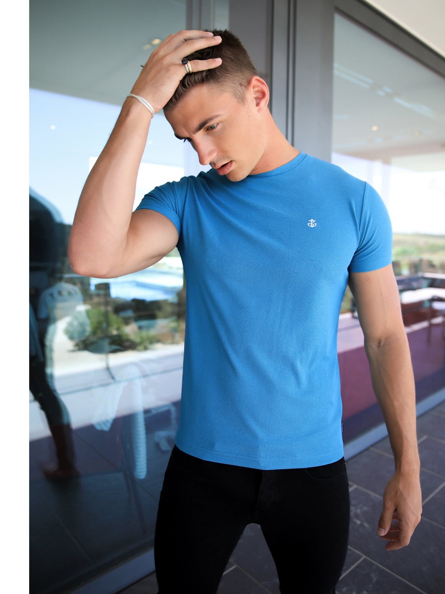 Eli Textured T-Shirt - Blue