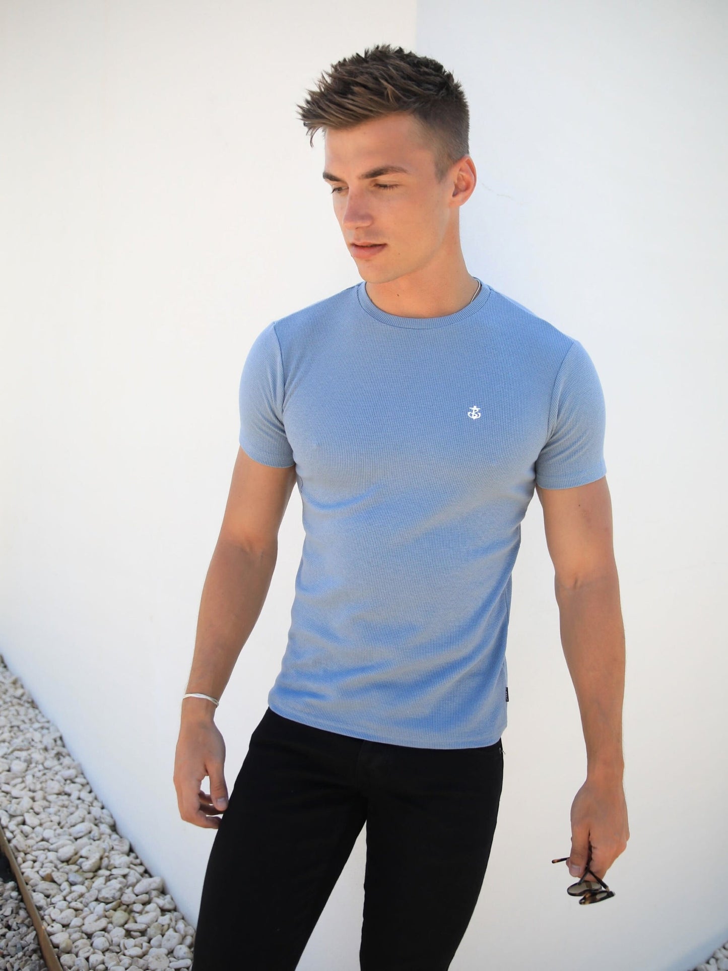 Eli Textured T-Shirt - Light Blue