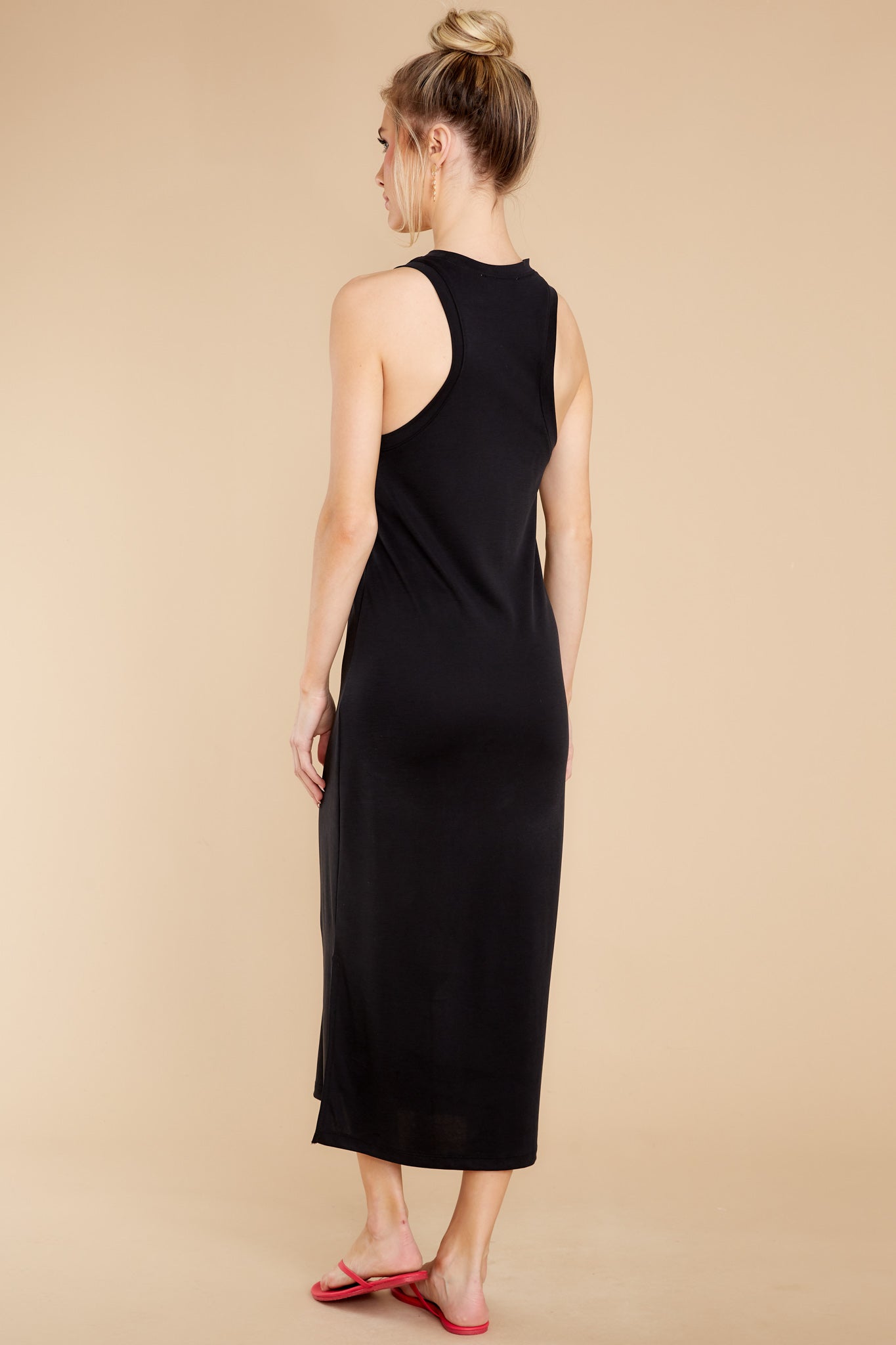 She's A Keeper Black Midi Dress