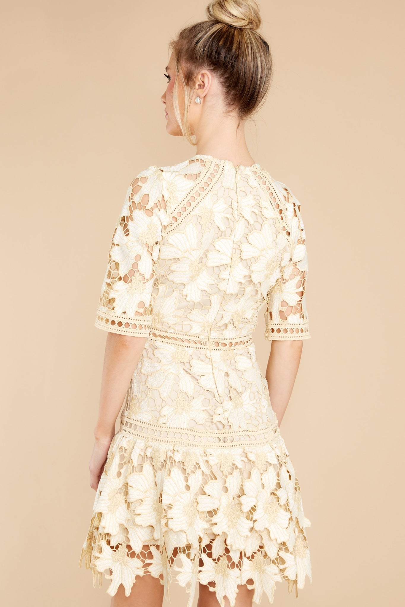 Oblivious Beauty Light Yellow Lace Dress