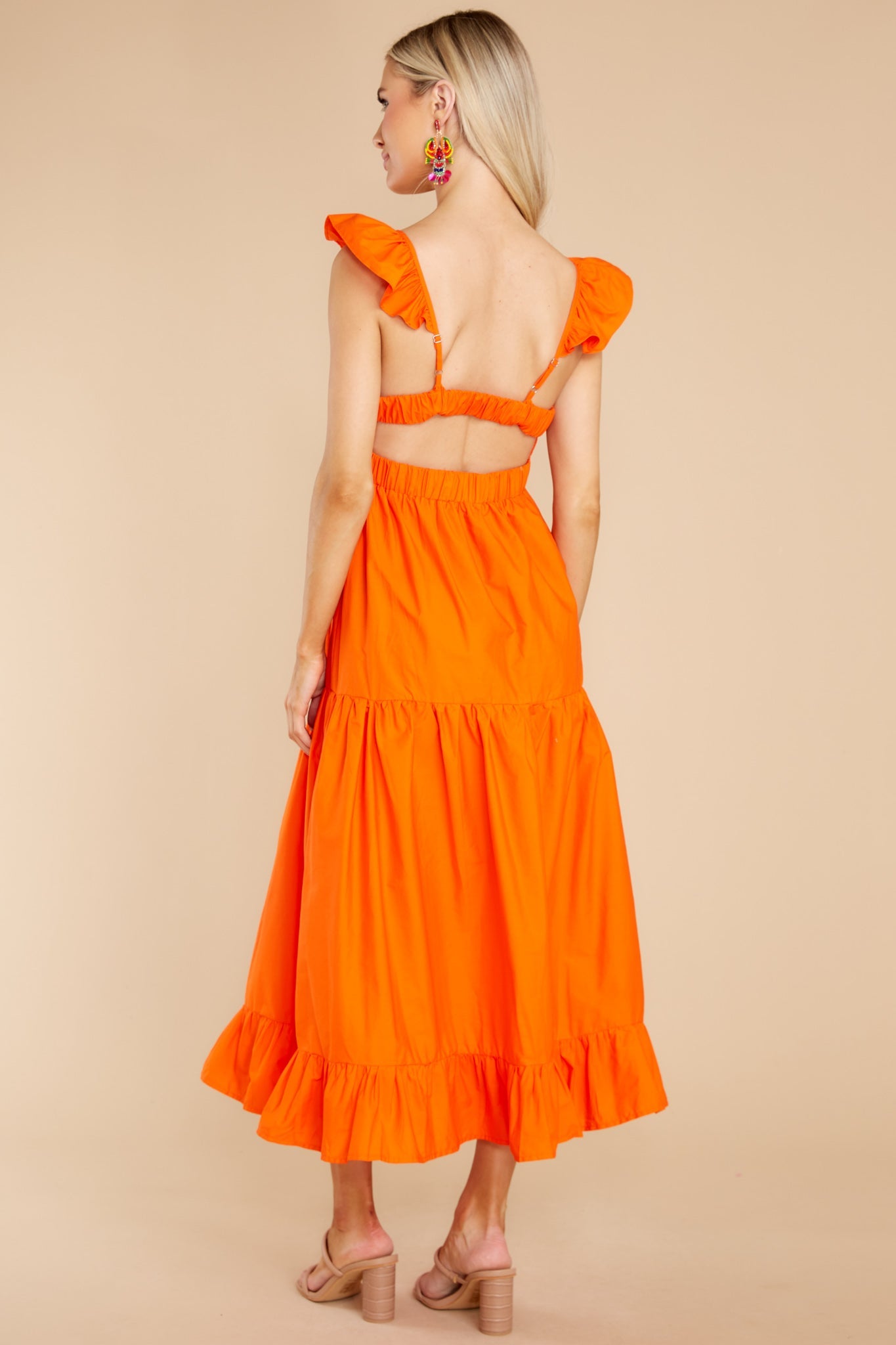 Dressed For Success Orange Midi Dress