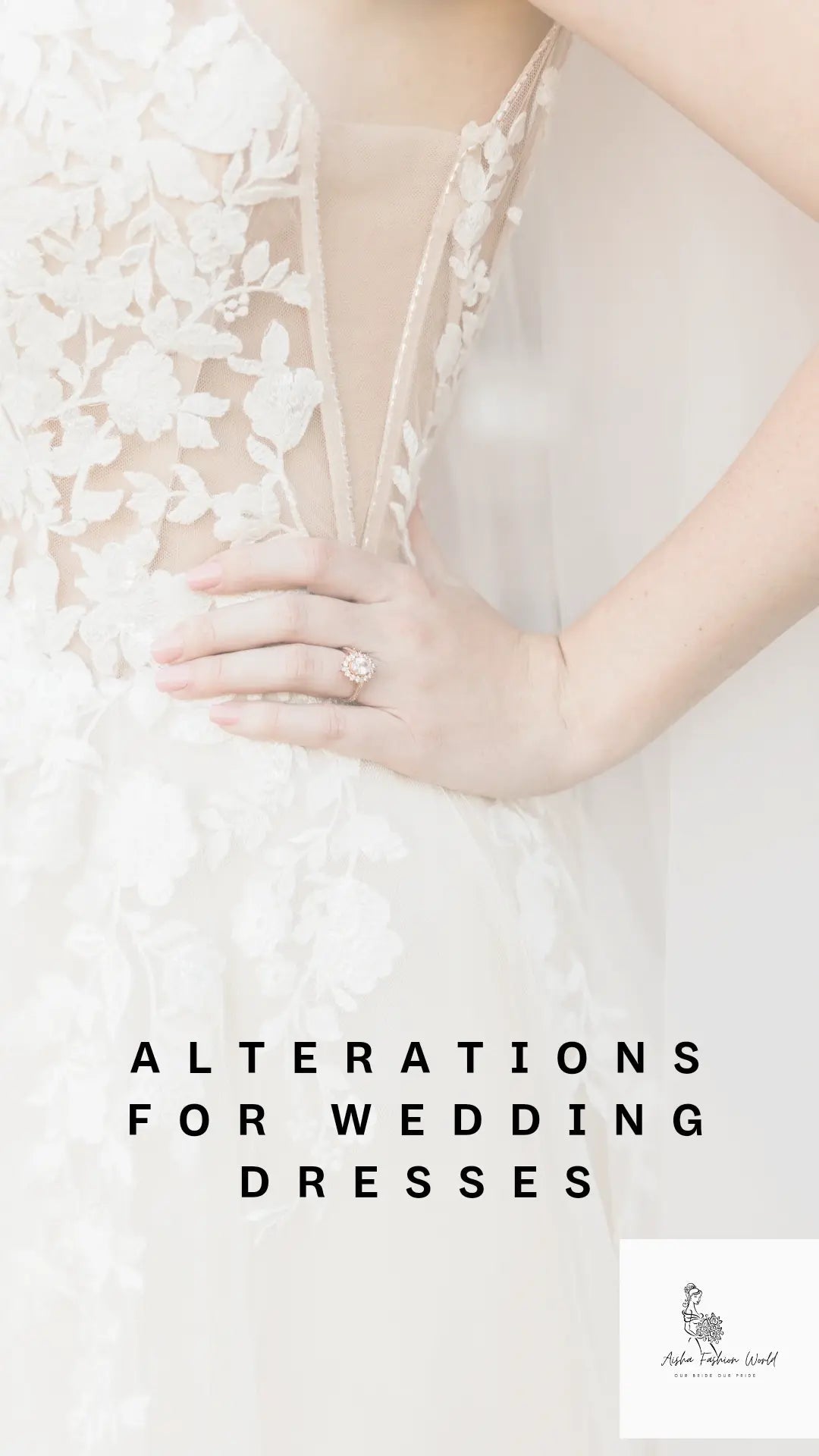 Heavy embellished wedding dress alterations