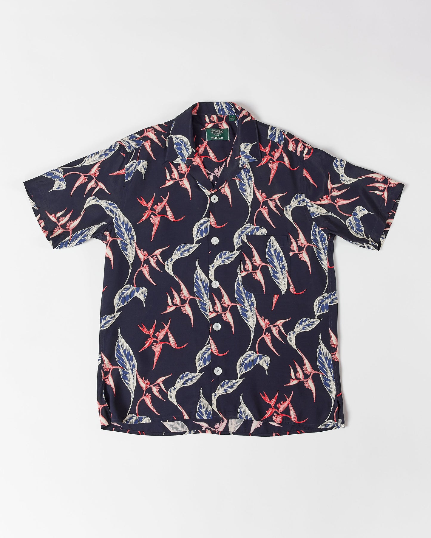 Gitman Vintage x SMOCK Short Sleeve Camp Shirt in Navy Red Floral