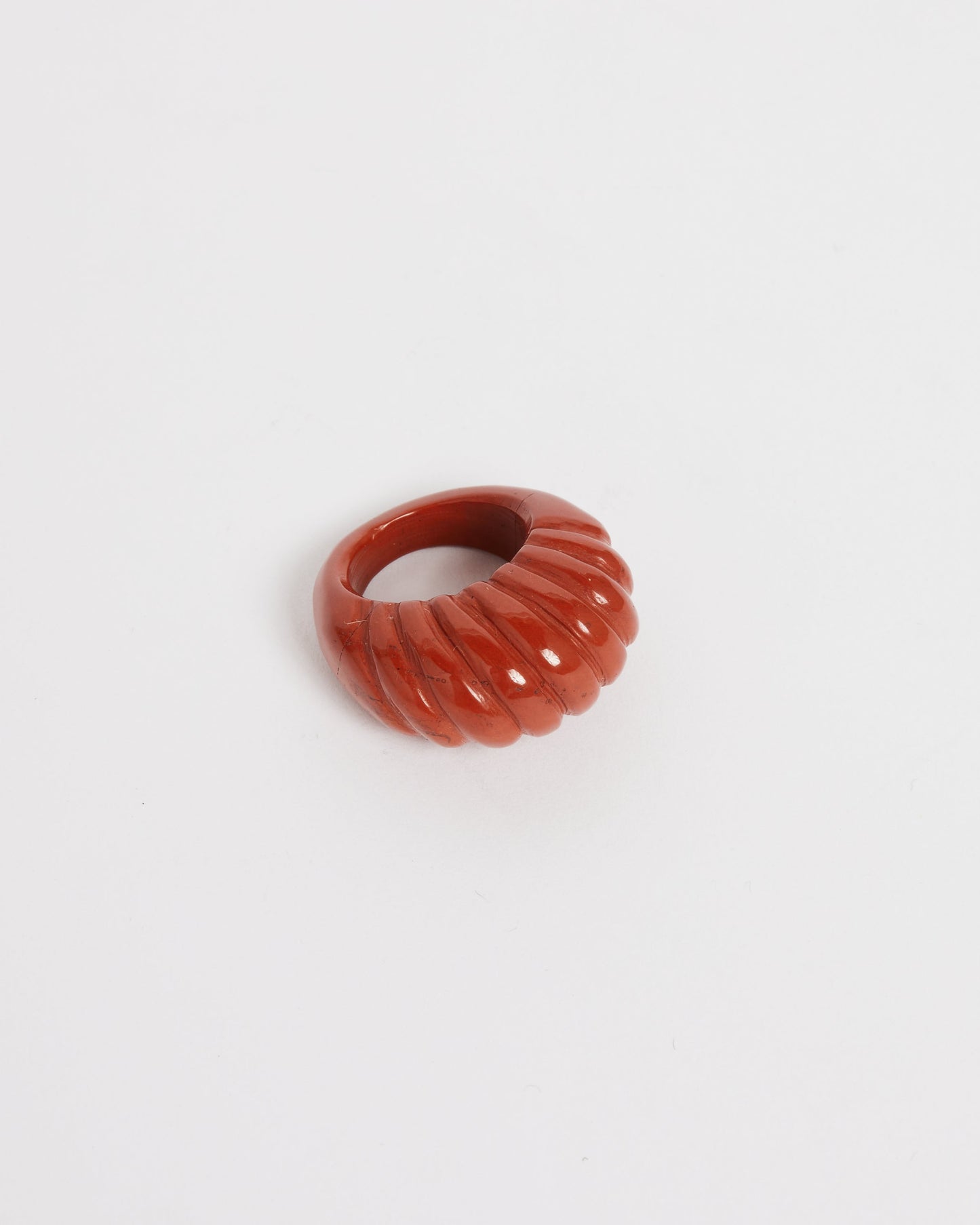 Large Shell Ring in Red Jasper