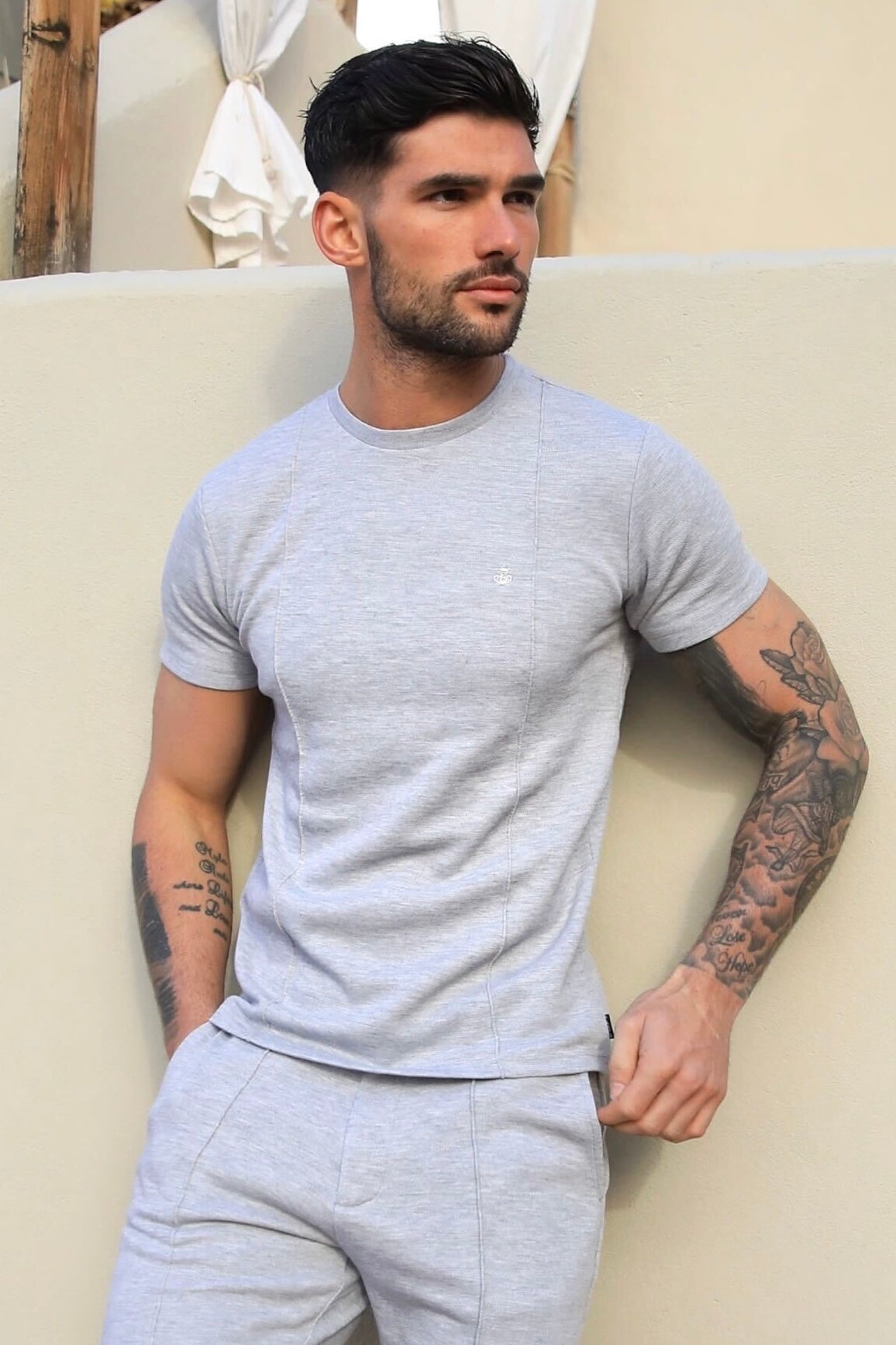 Amezri Seamline T-Shirt - Light Grey