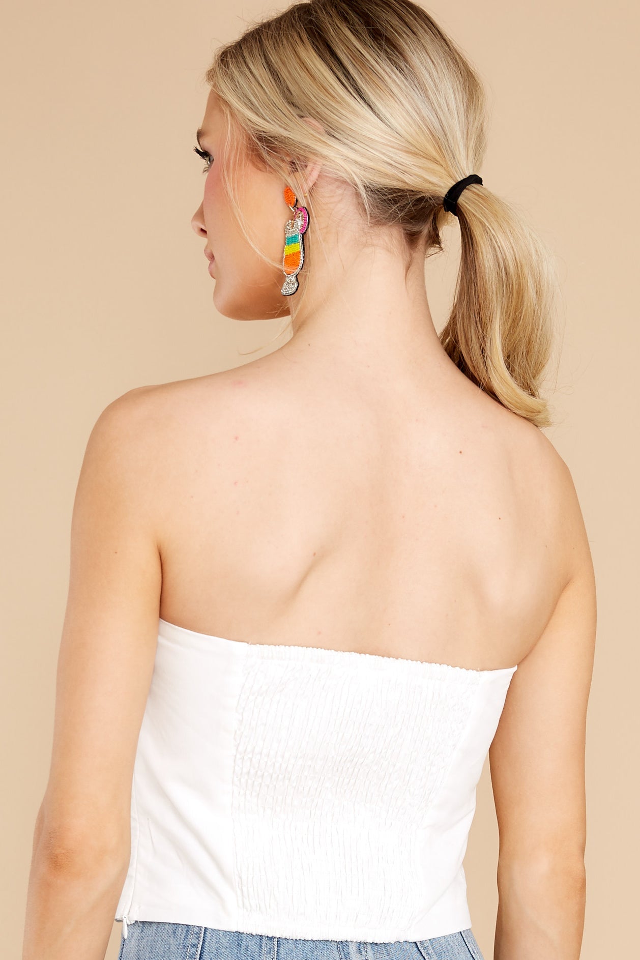 Blow A Kiss White Crop Top
