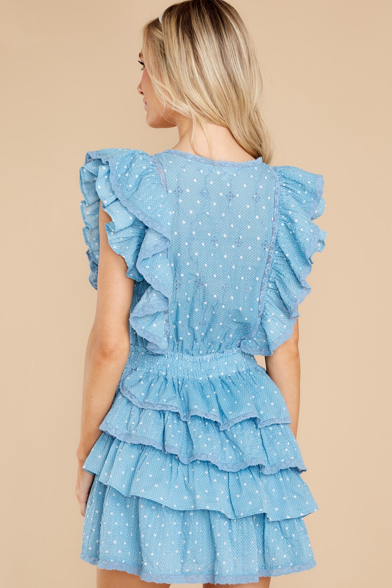 Corelli Blue Bonnet Mini Dress