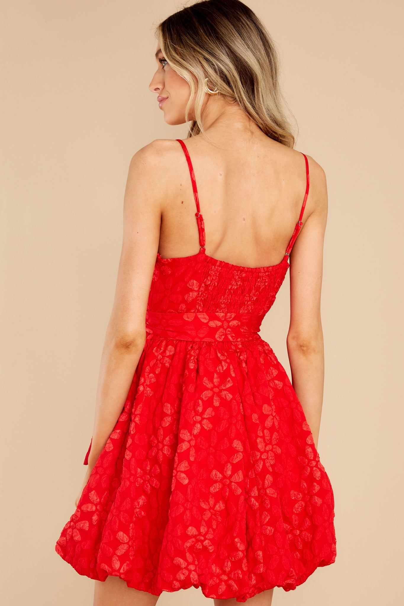 Blaze Away Red Floral Print Dress