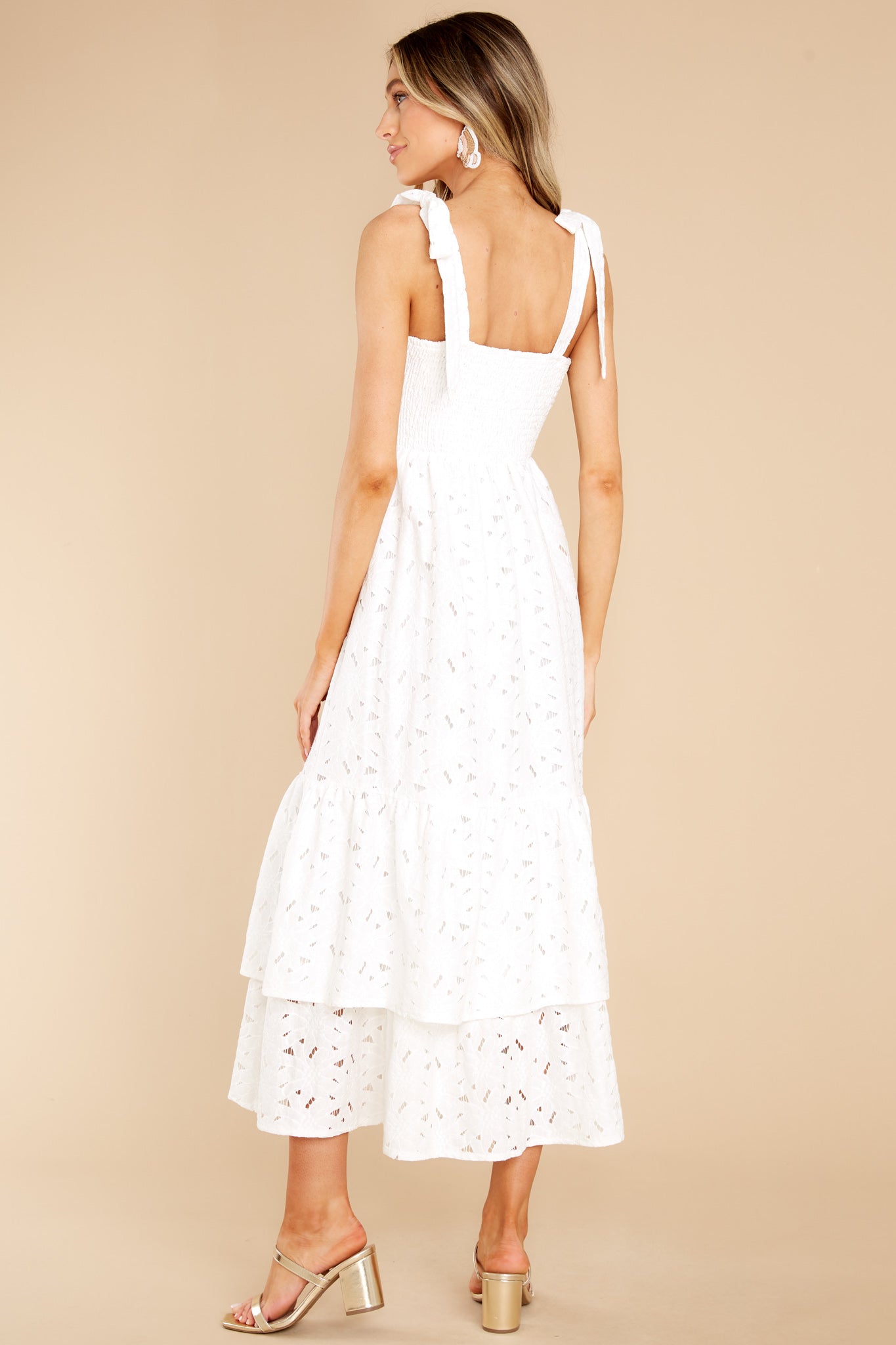 Life Is Sweet White Tiered Lace Maxi Dress