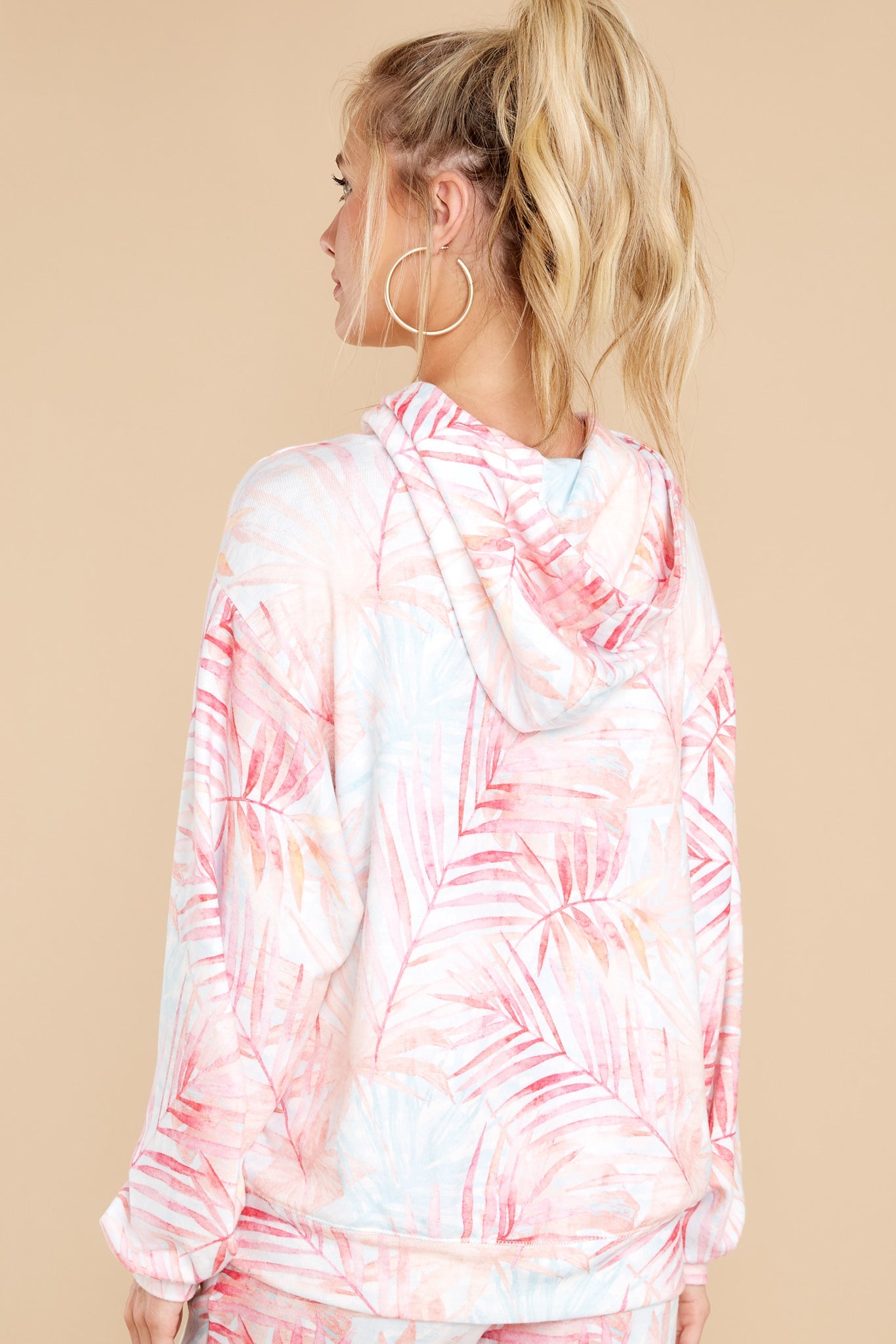 Peachy Party Tropical Print Sweatshirt