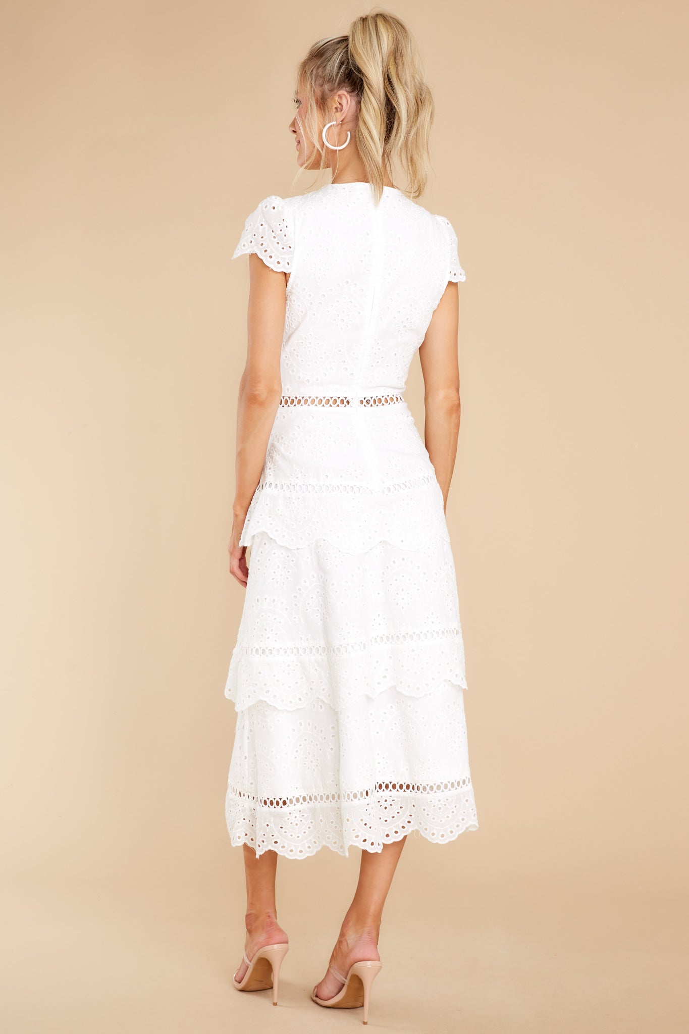 Brunch Out White Eyelet Midi Dress