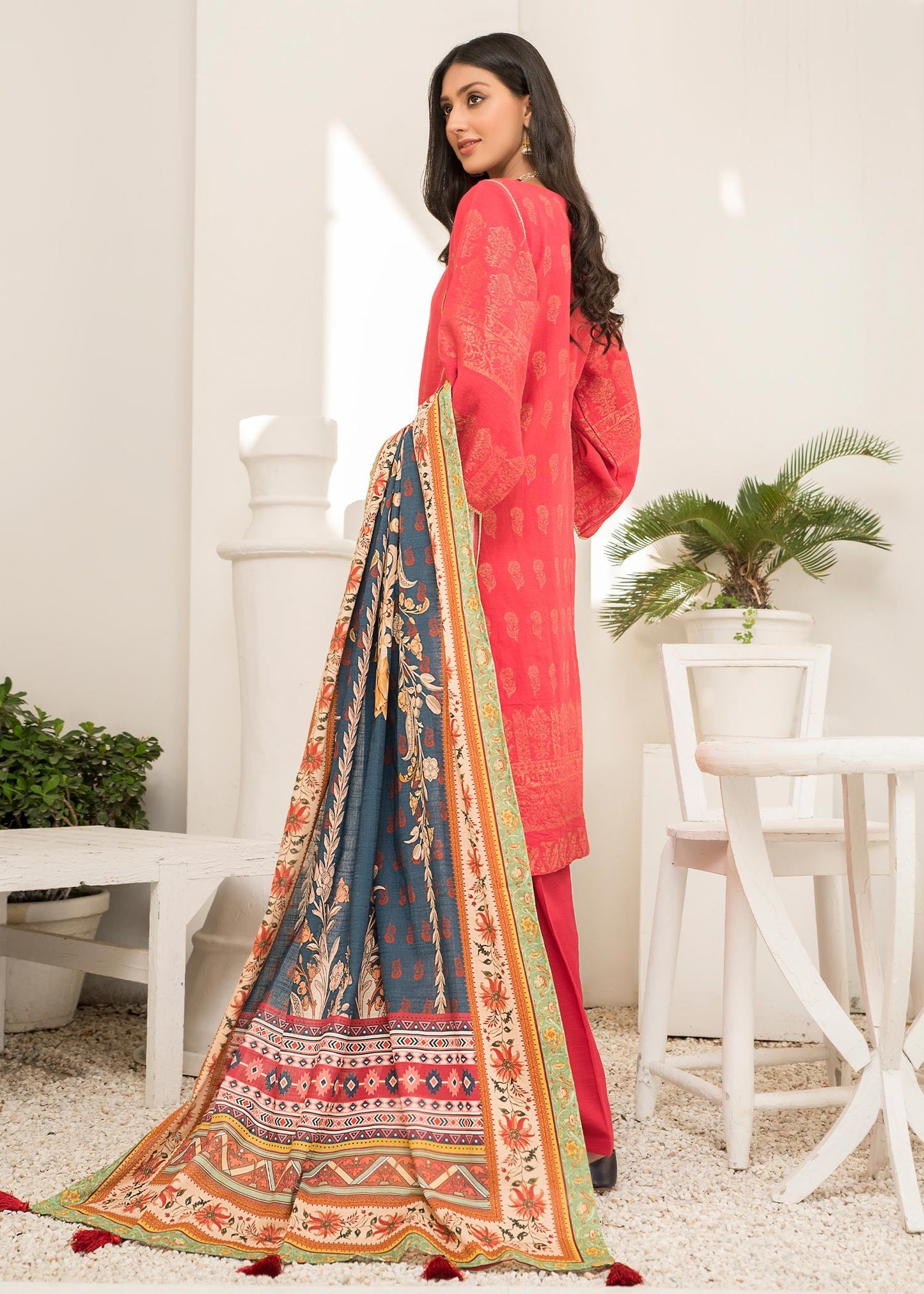 Jacquard - RED PASSION Dyed Khaddar Jacquard