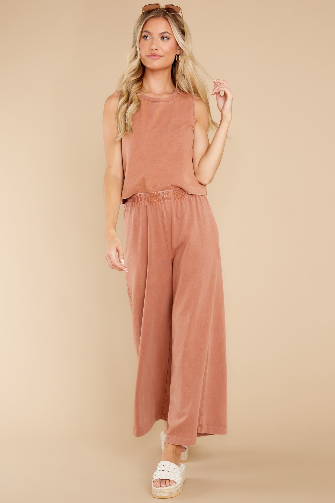 Scout Vintage Brown Cotton Jersey Pants