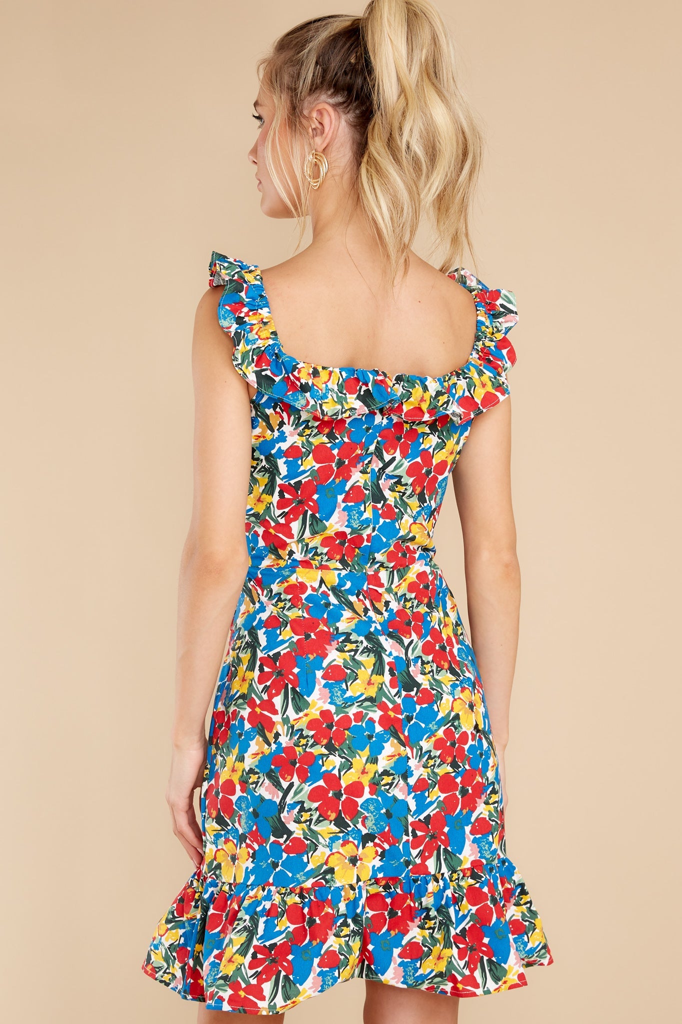 Kind Memories Red Sorrente Print Sleeveless Dress