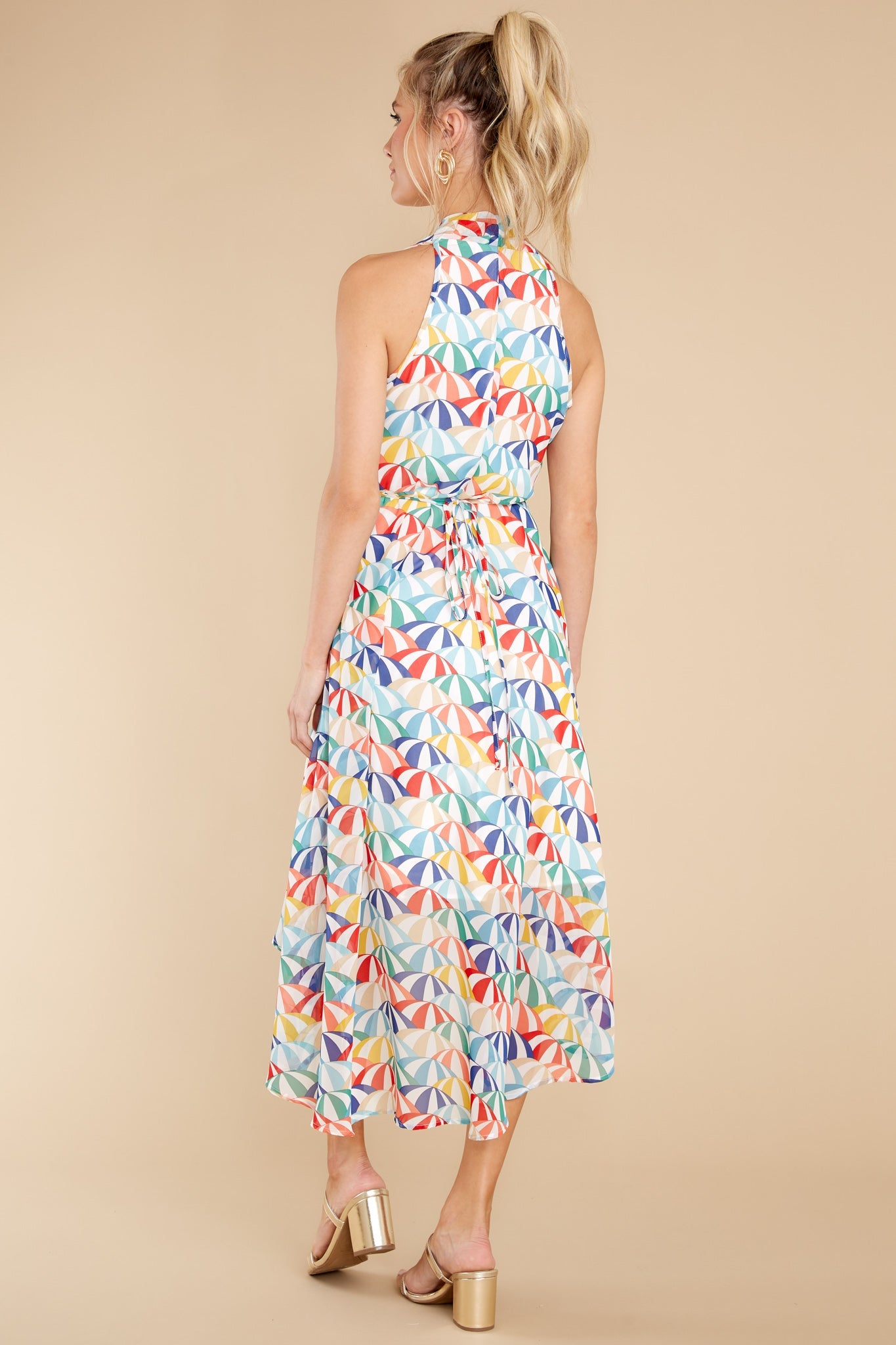 Effortless Feeling White Parasol Long Printed Dress