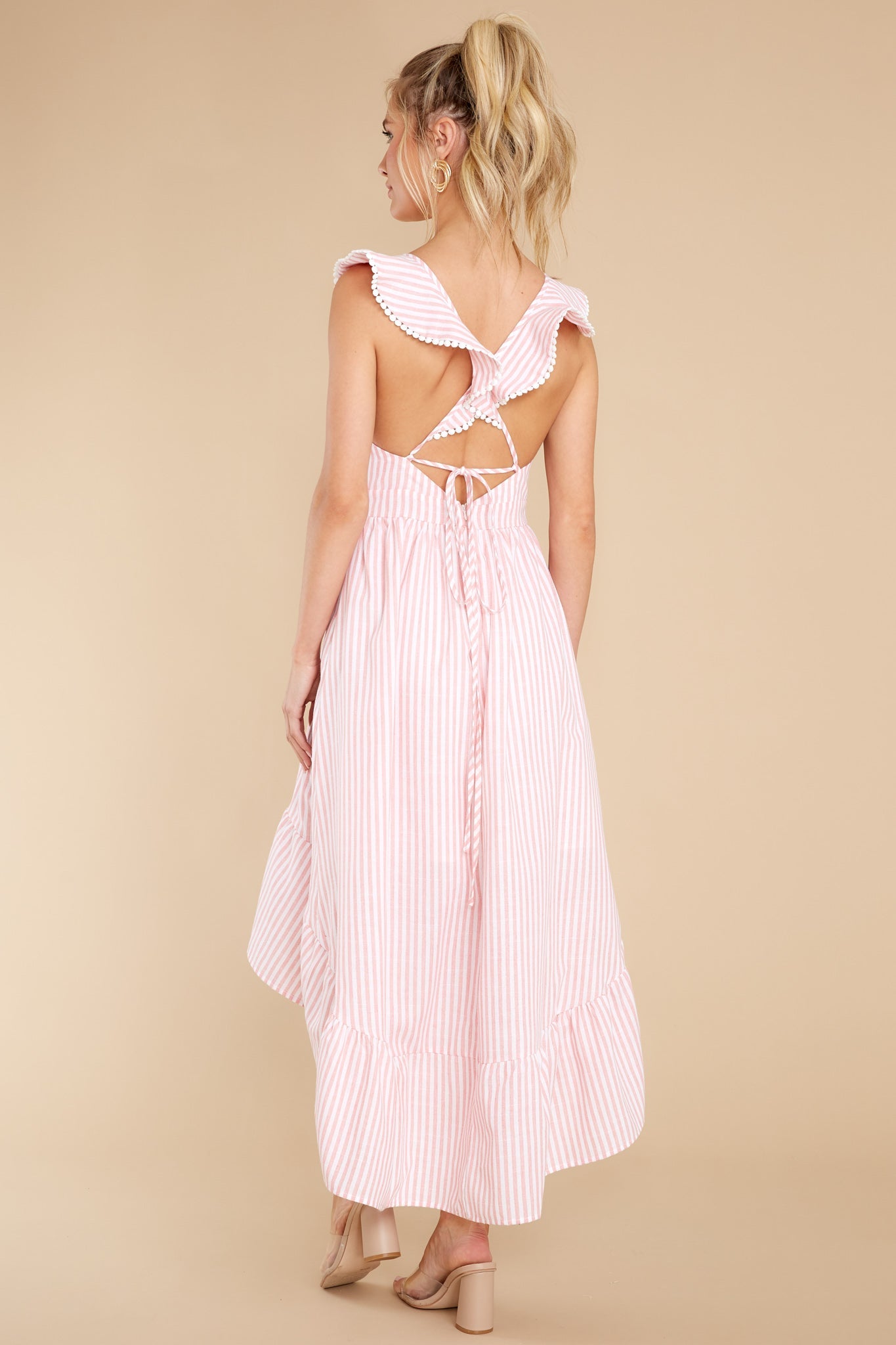 Clear Sailing Pink Touquet Long Print Dress