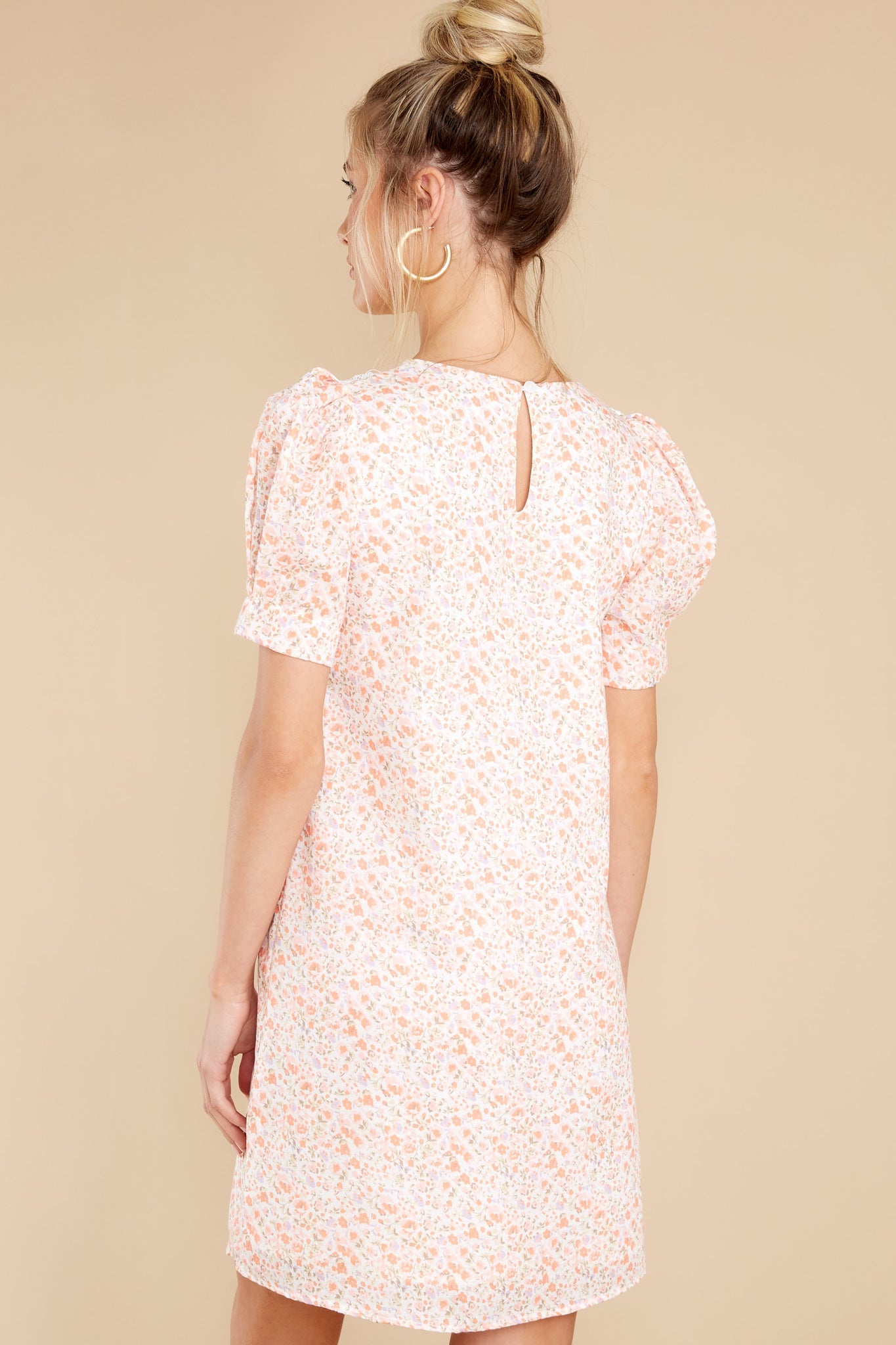 Magical Music Lace Yoke Off White Cavalaire Floral Print Dress