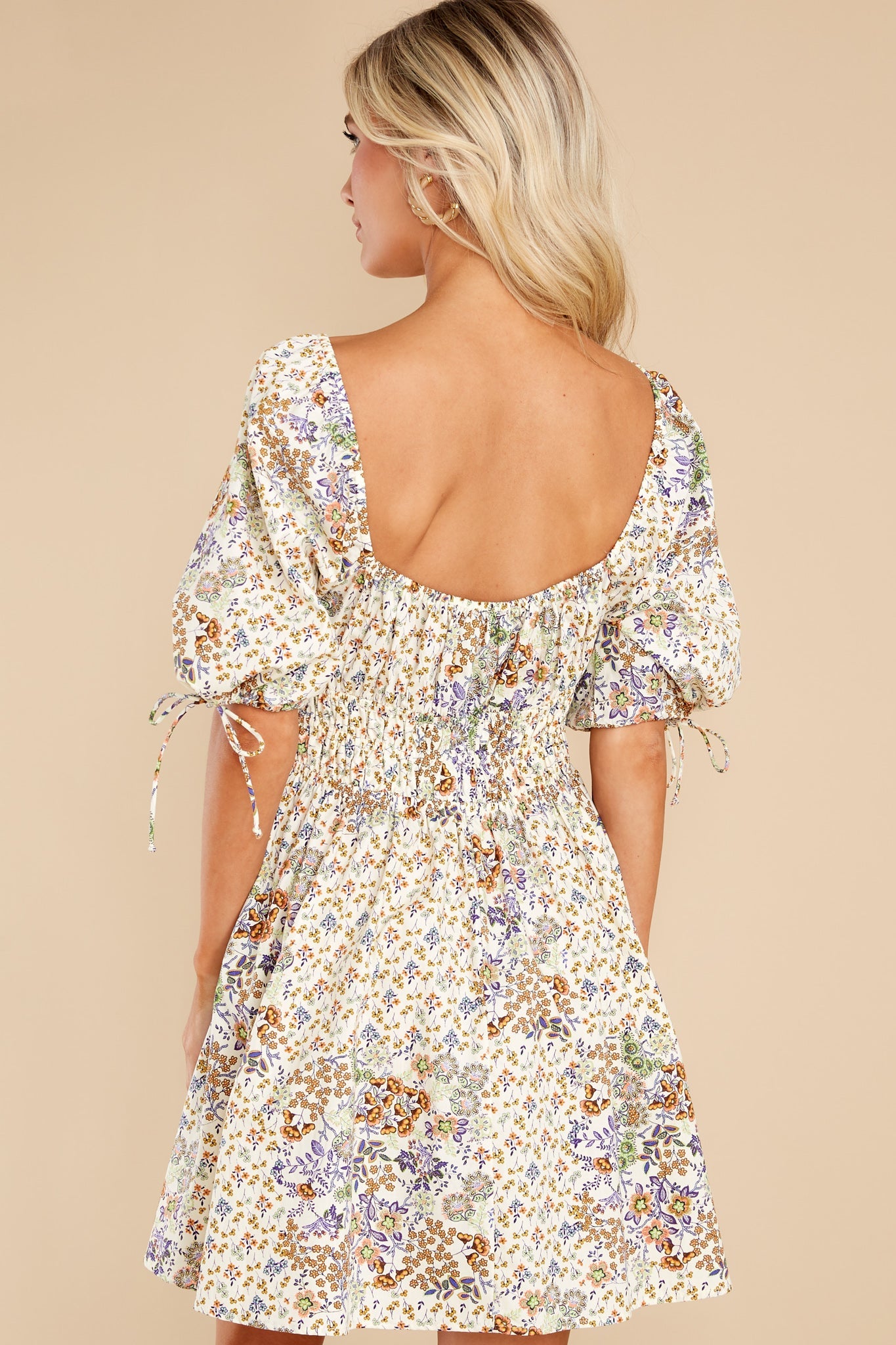 Love And Affection Ivory Floral Print Dress