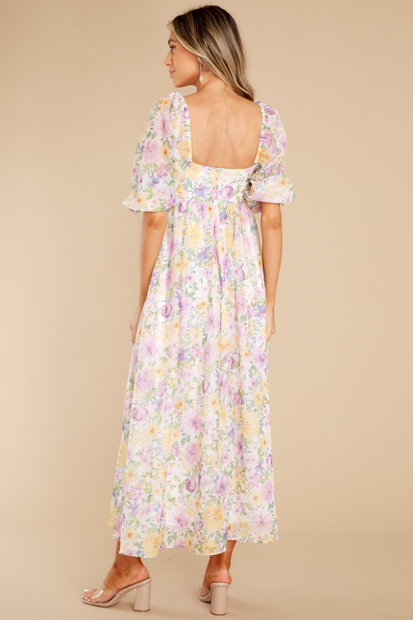 Nearly Perfect Lavender Floral Print Maxi Dress