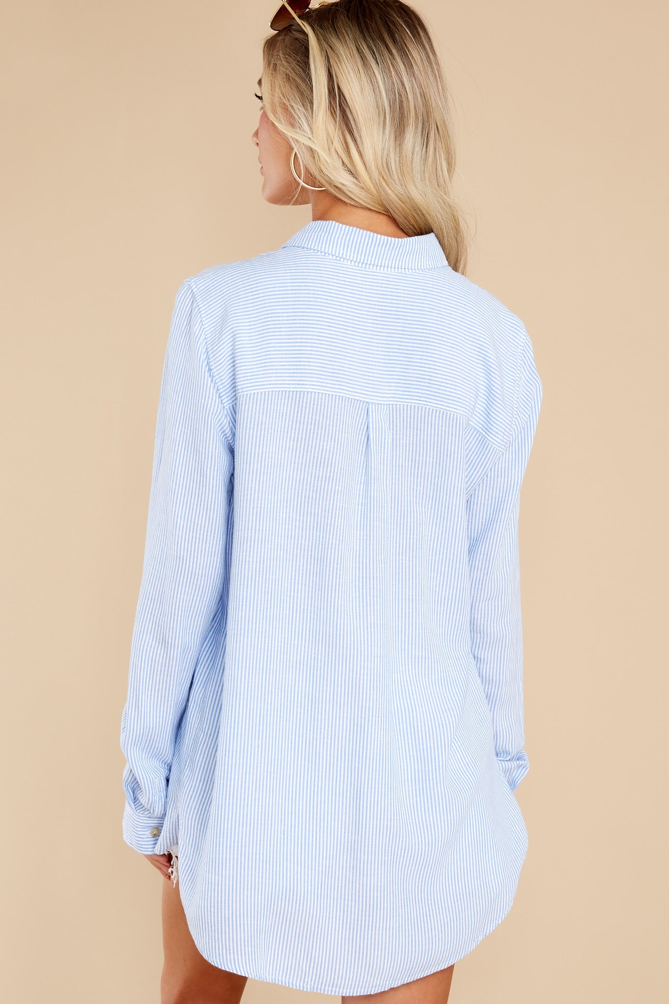 Casual Strolls Blue Striped Top