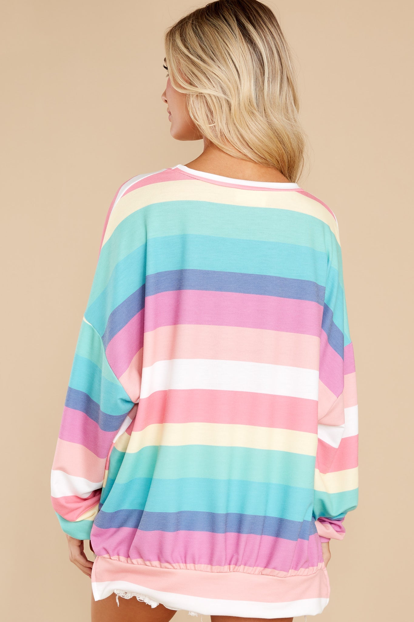 Next In Line Rainbow Print Sweatshirt