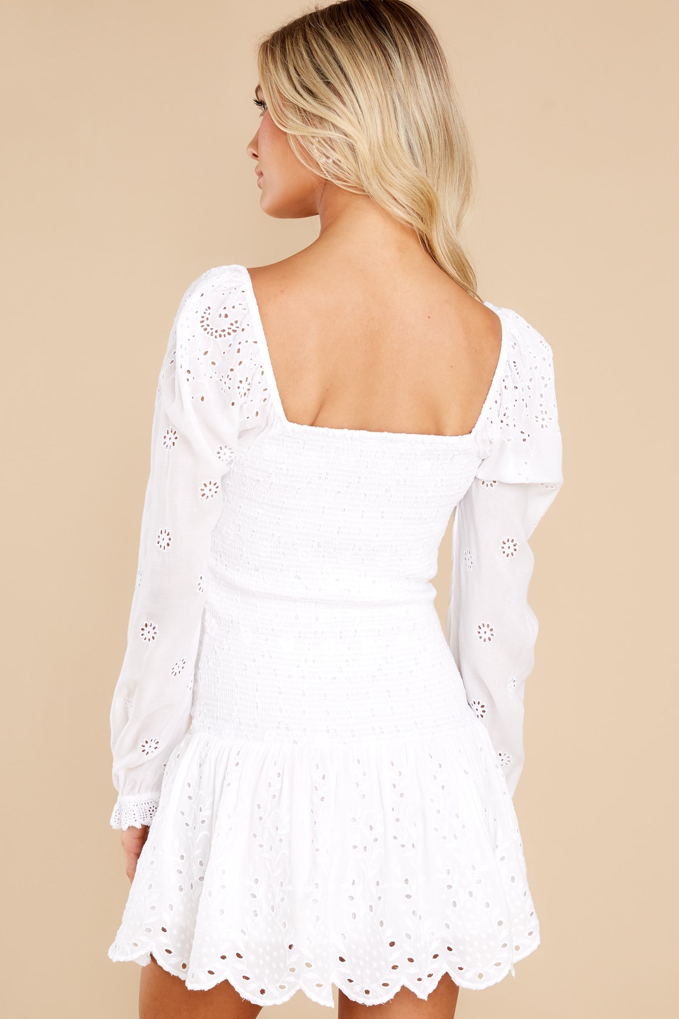 Jayce Antique White Mini Dress