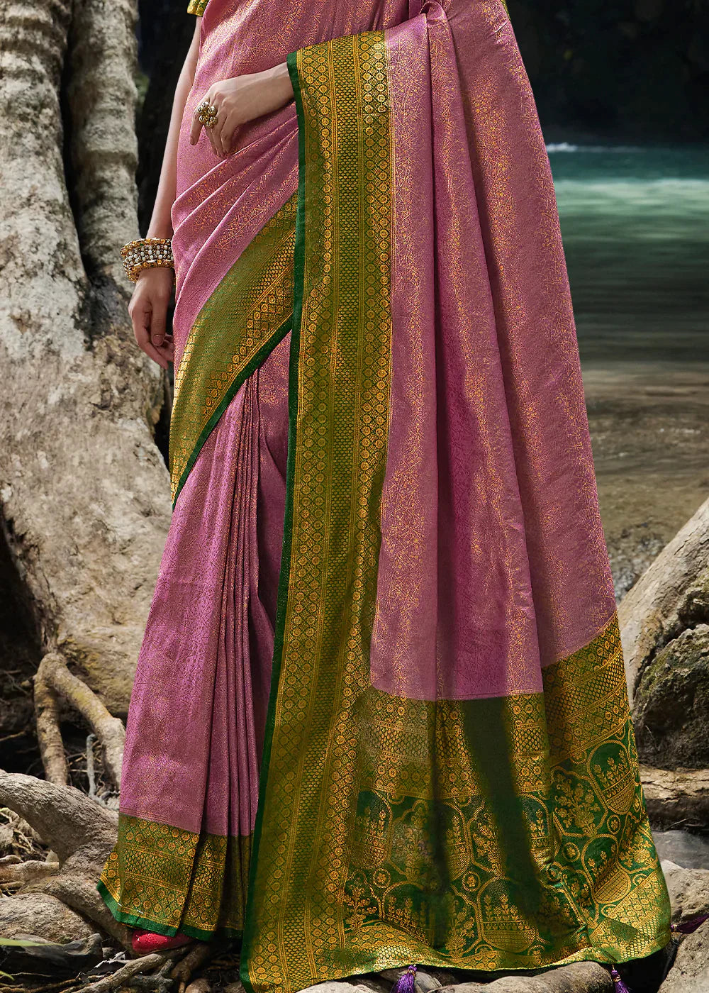 Kobi Green Zari Woven Kanjivaram Silk Saree