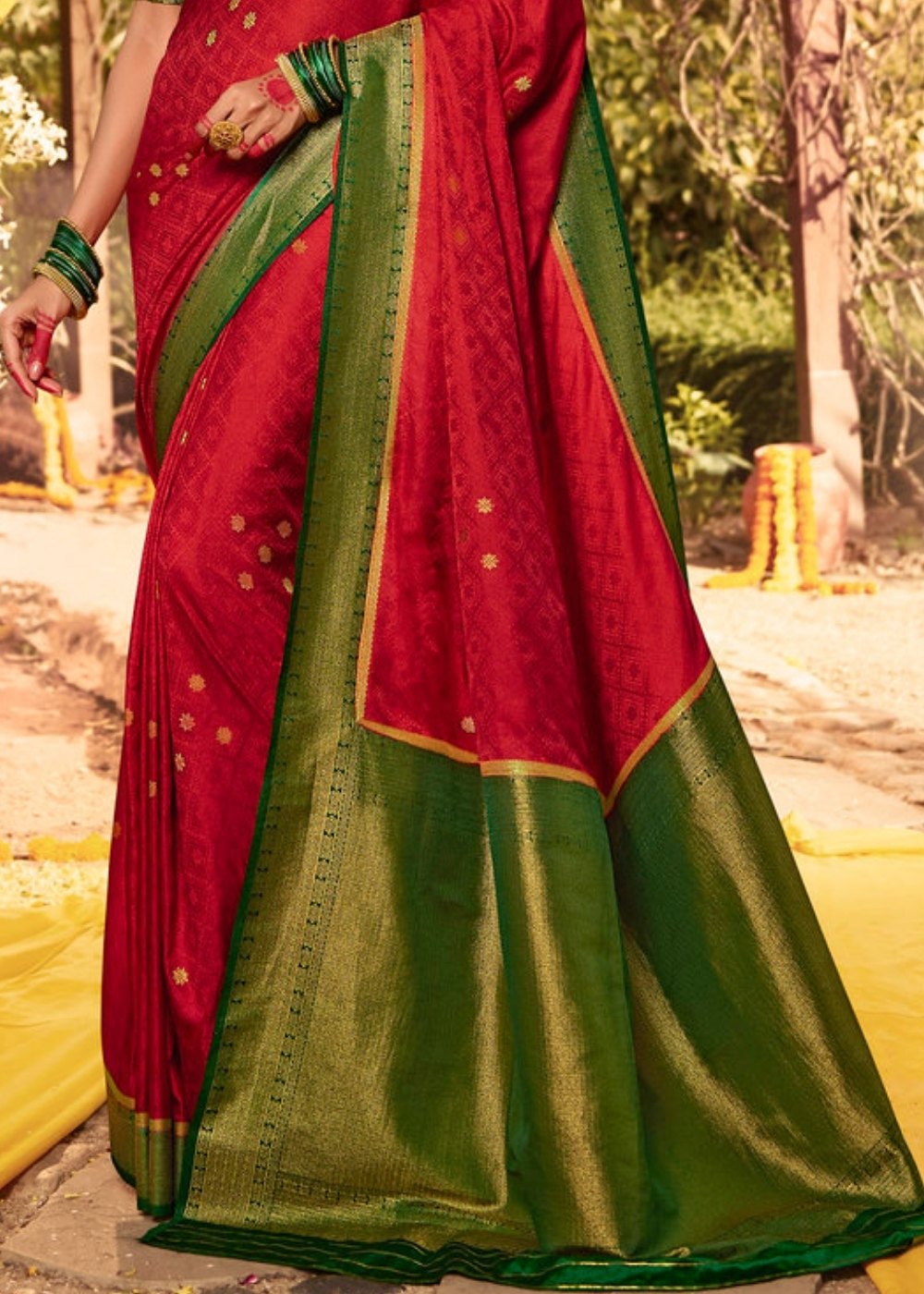 Bridal Red Zari Woven Kanjivaram Silk Saree:Wedding Edition