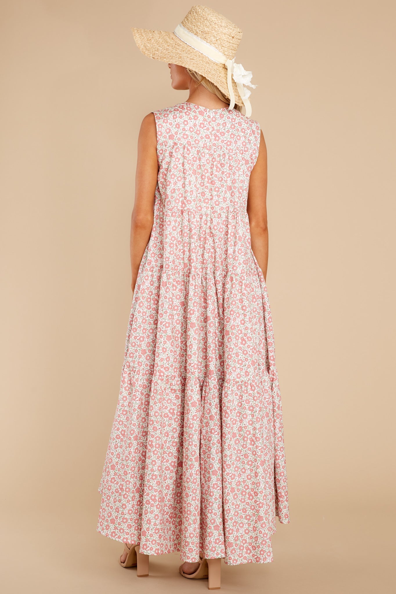 Greet The Day Pink Floral Print Maxi Dress