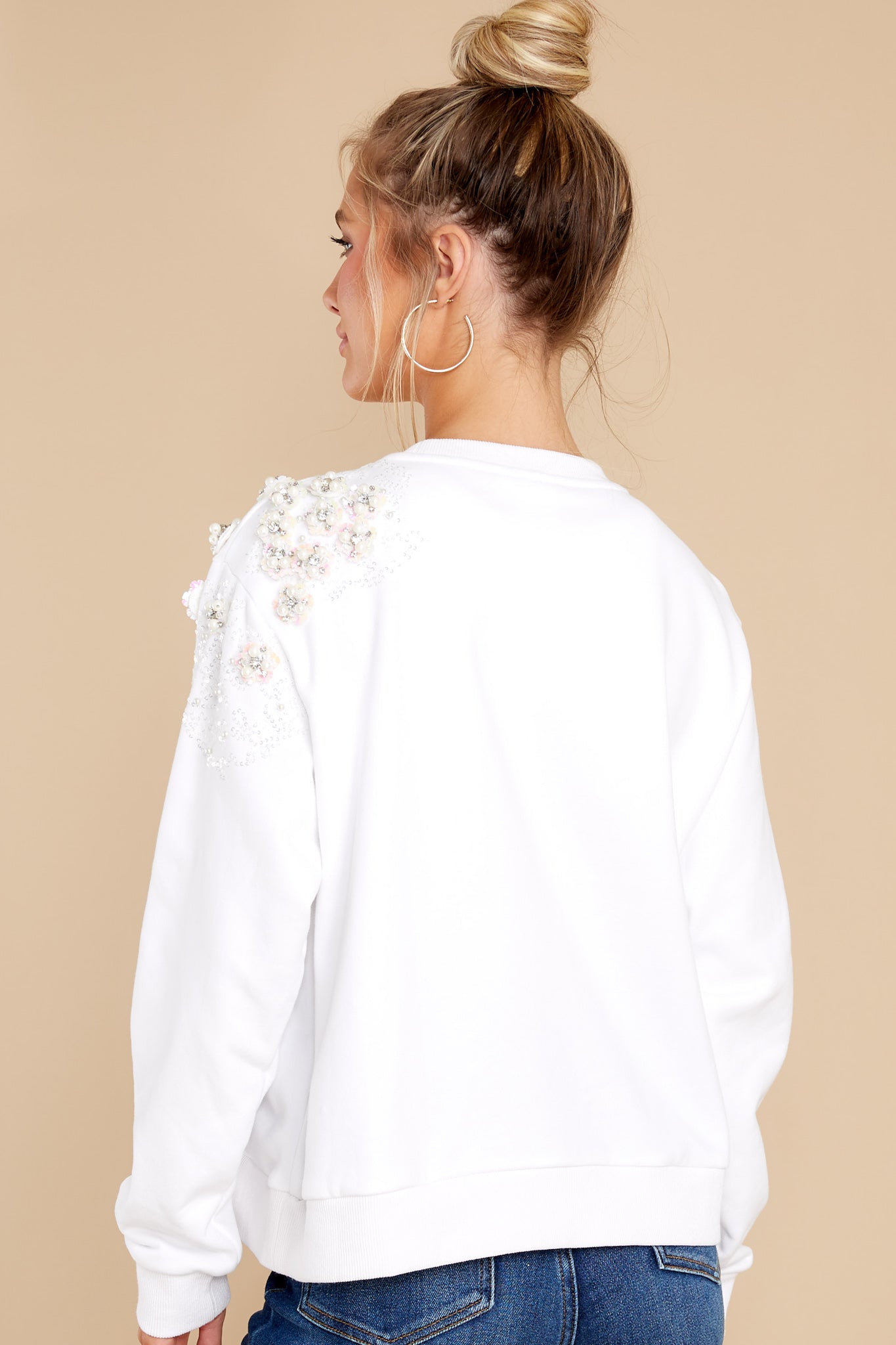 Popping Champagne White Sweatshirt