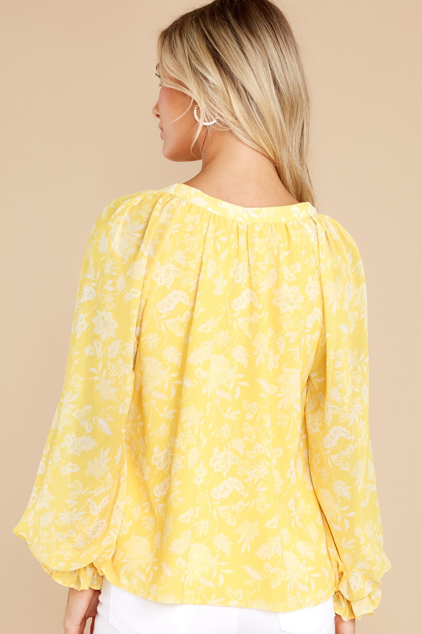 Pave The Way Yellow Floral Print Top
