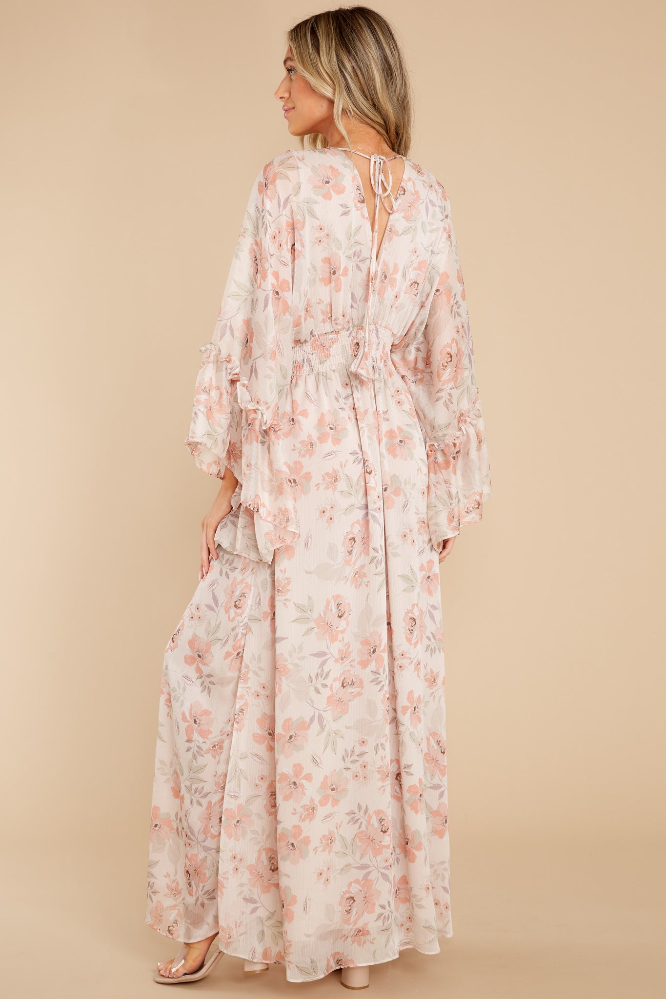 Bring Me Flowers Blush Floral Print Maxi Dress