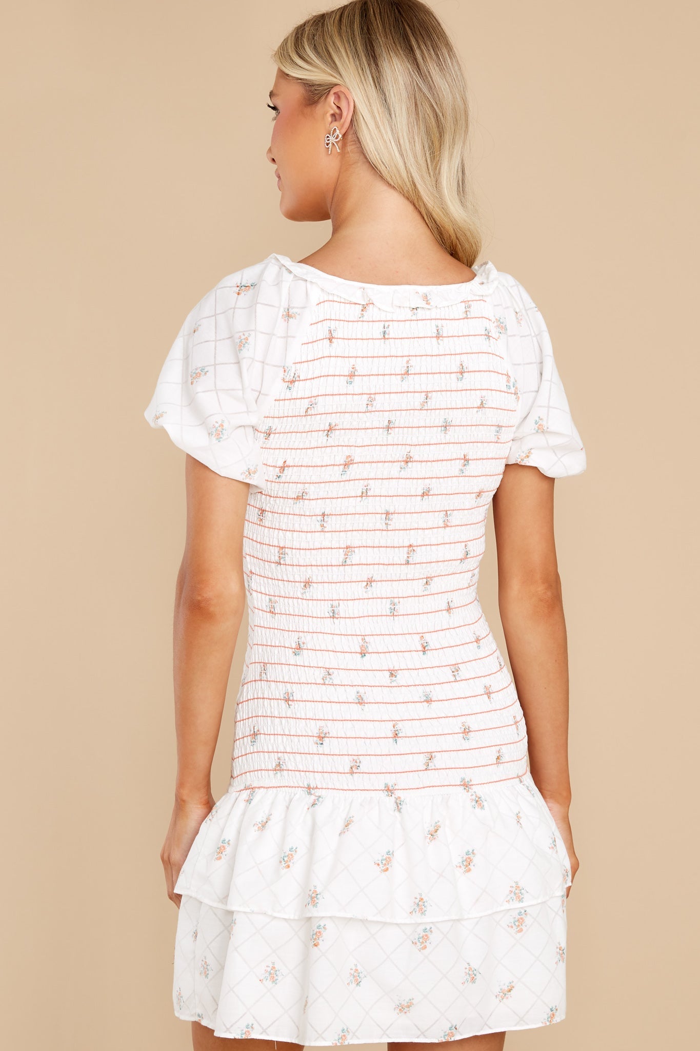 Finally Abloom Ivory Floral Print Dress