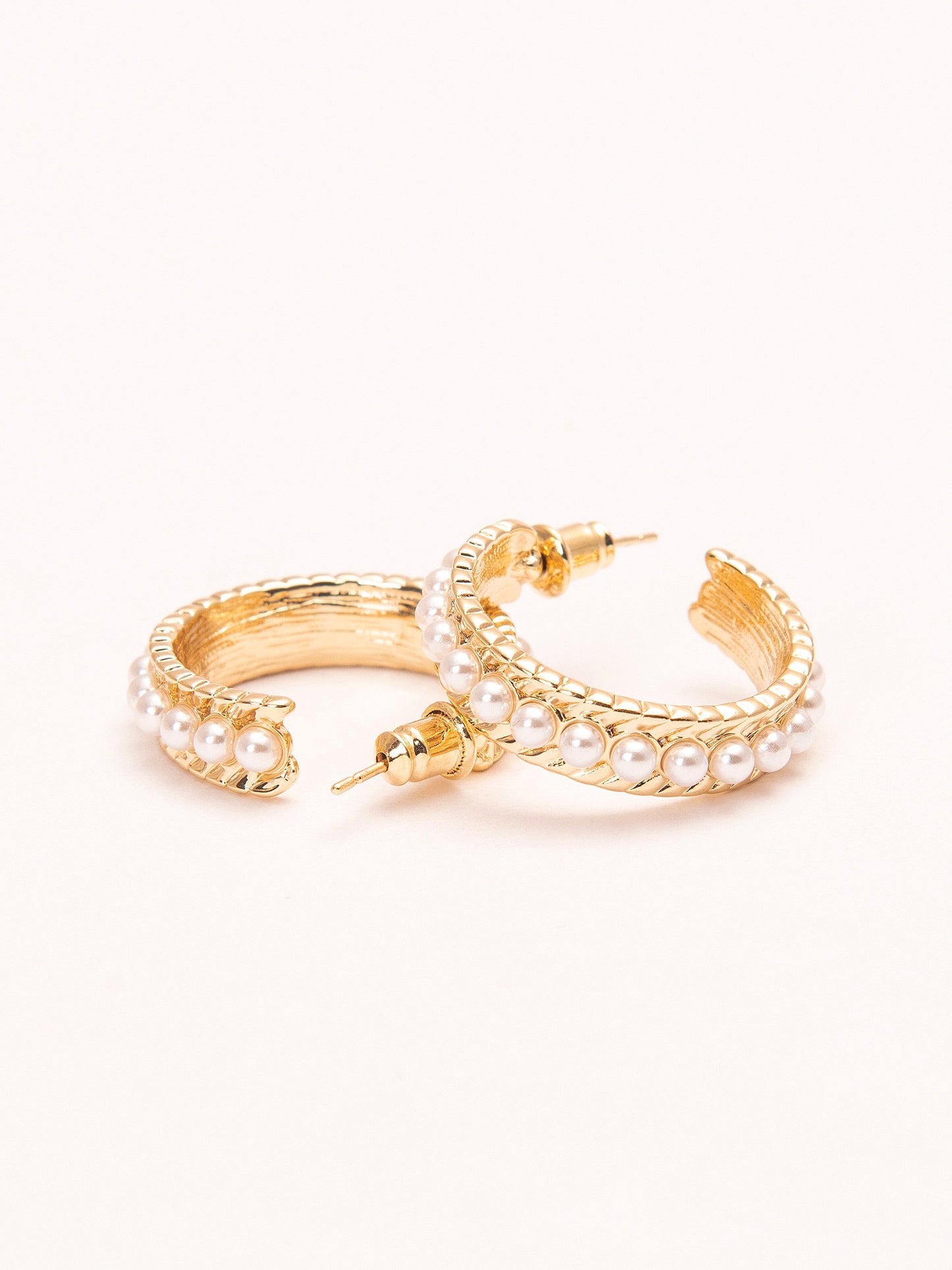 Pearl C-Hoop Earrings