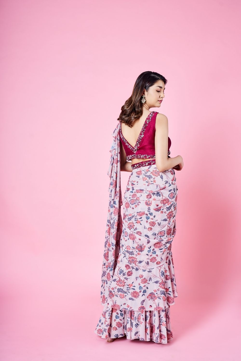 ZINNIA RUFFLED SAREE