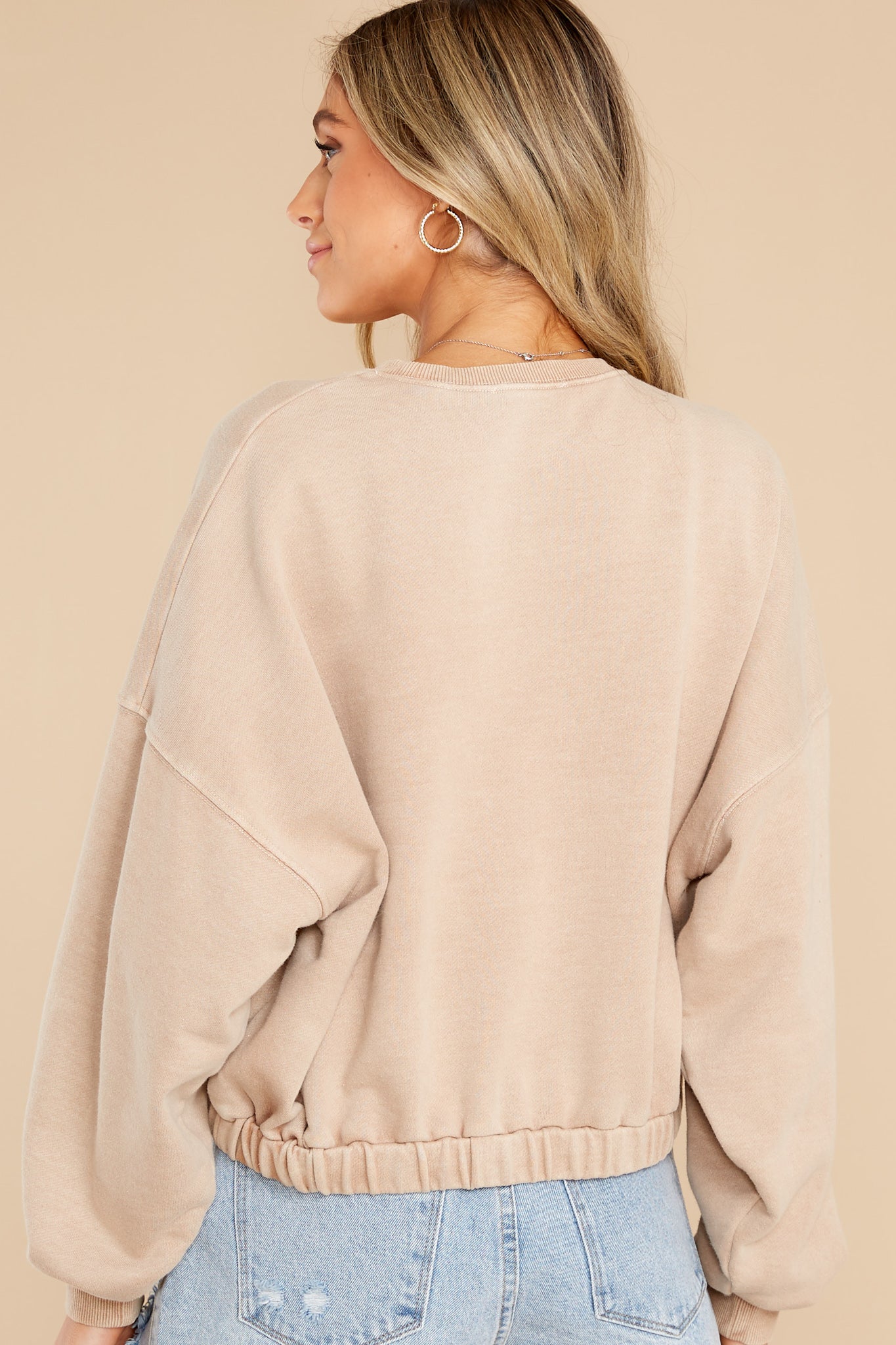Creature Of Habit Tan Cotton Sweatshirt