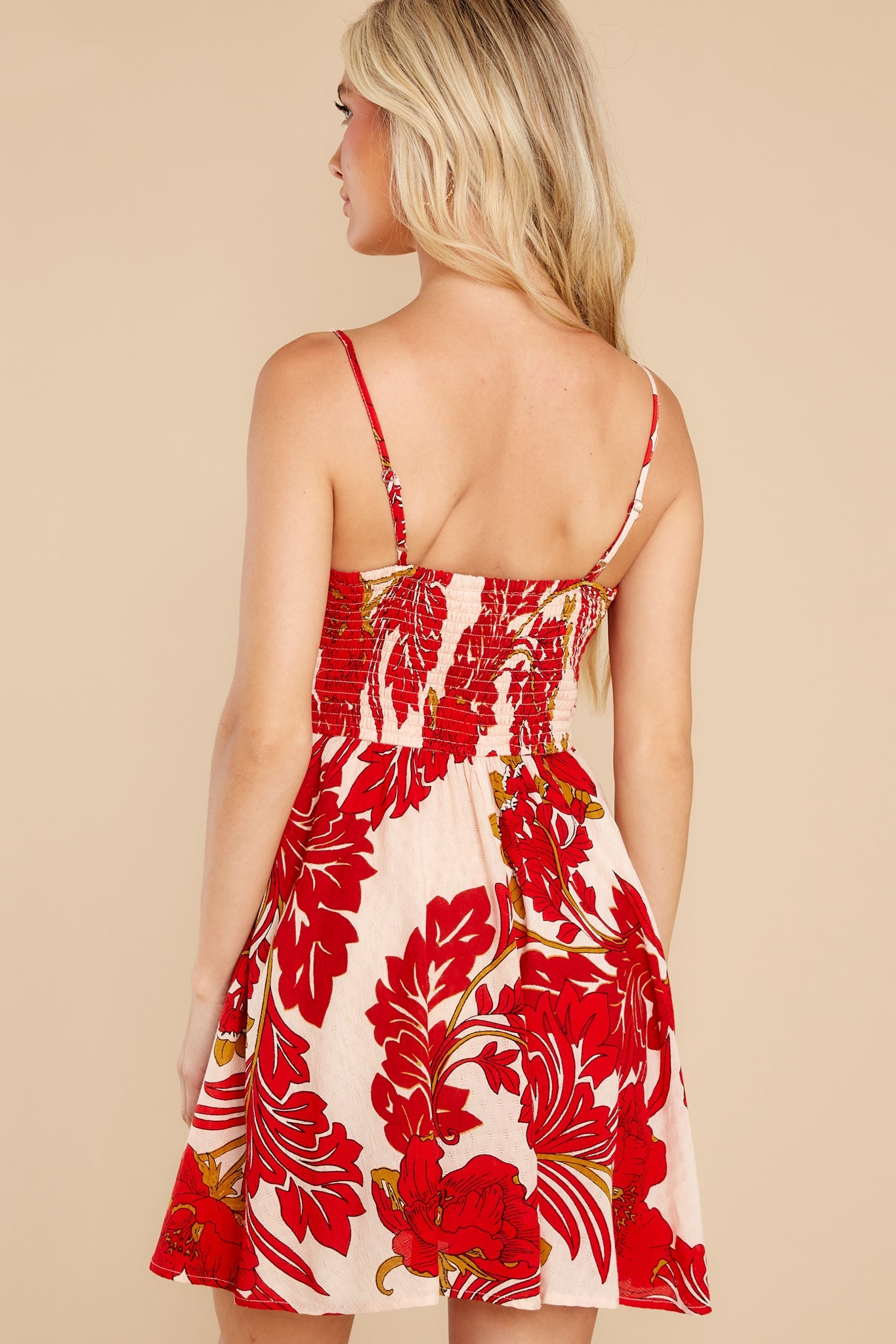 Dancing Queen Red Floral Mini Dress