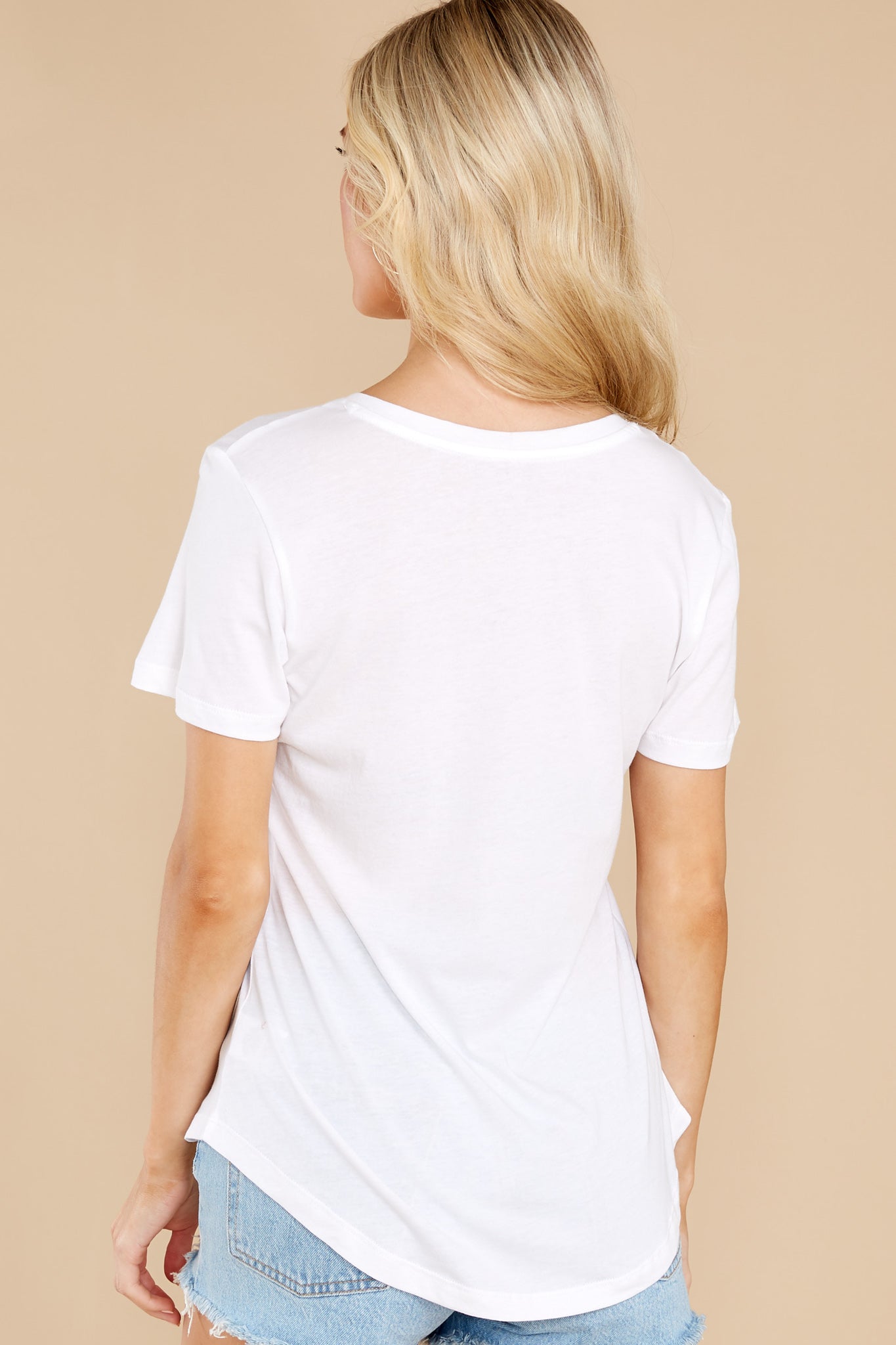 Kasey White Modal V-Neck Tee
