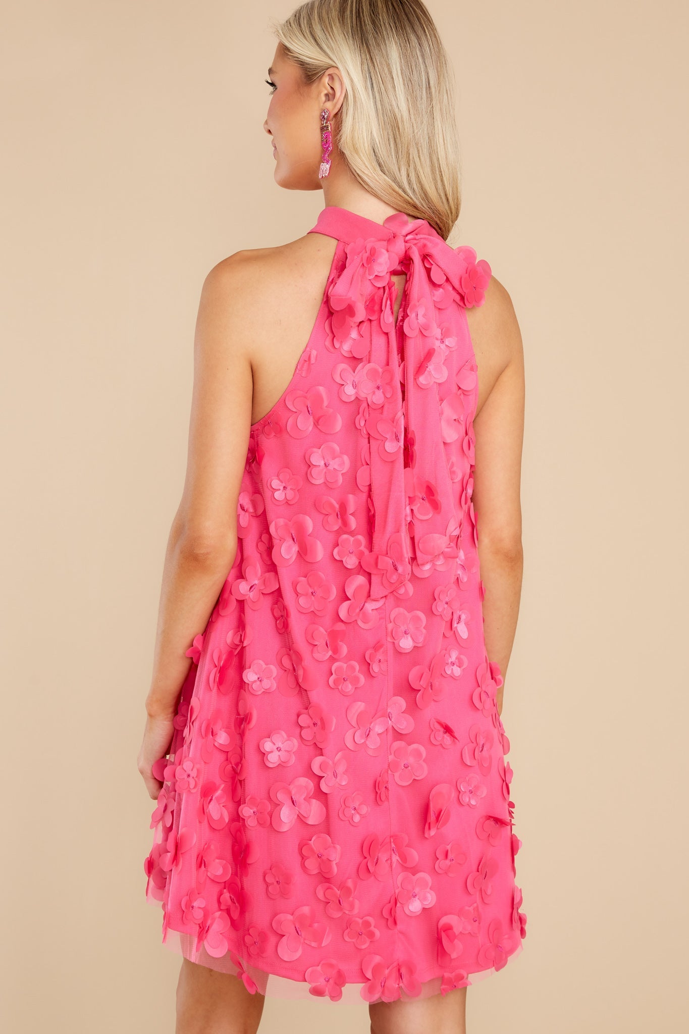 Perfectly Dainty Hot Pink Floral Dress
