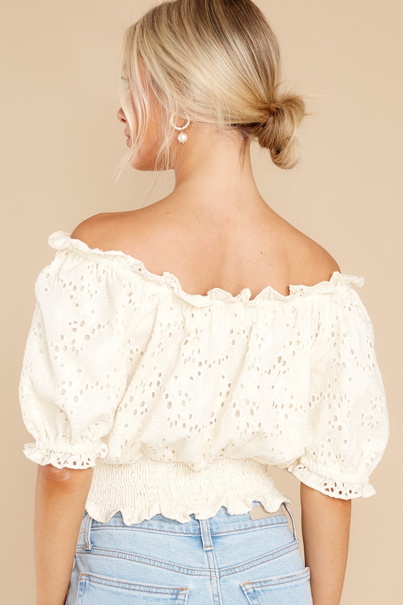 Gia Ivory Eyelet Top
