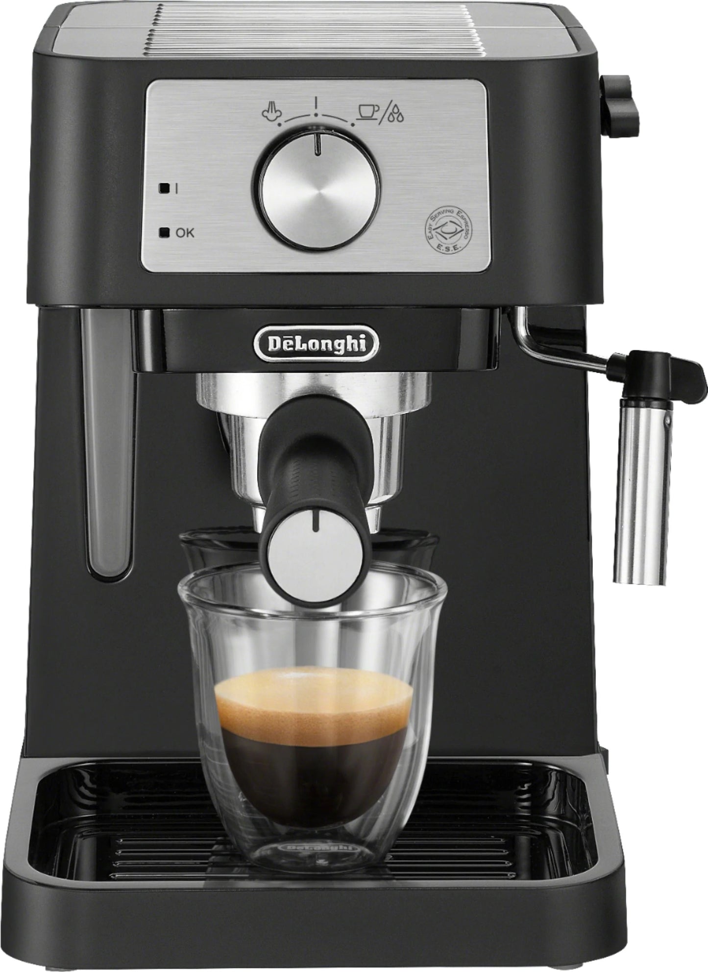 De'Longhi - Stilosa 15 Bar Pump Espresso Machine - Black and Stainless