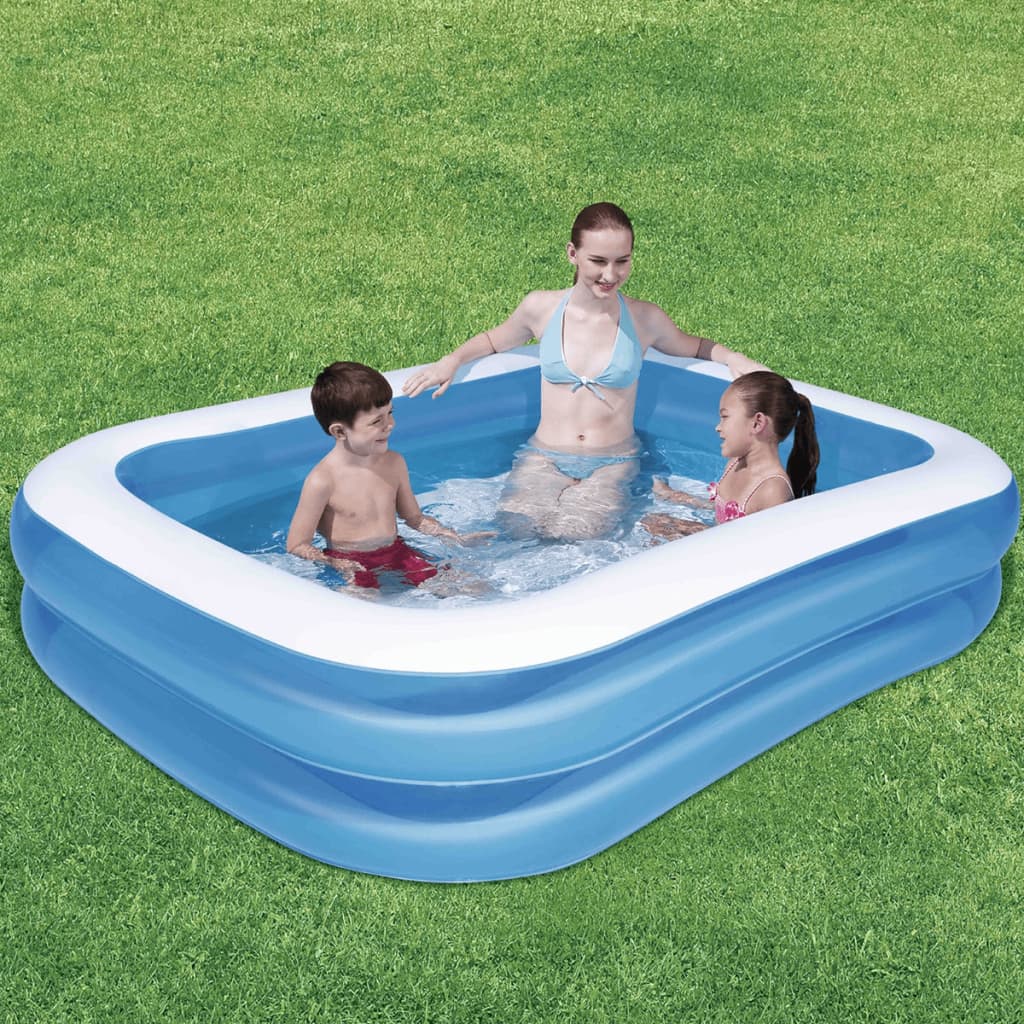 Schwimmbecken Rechteckig 211x132x46 cm Blau