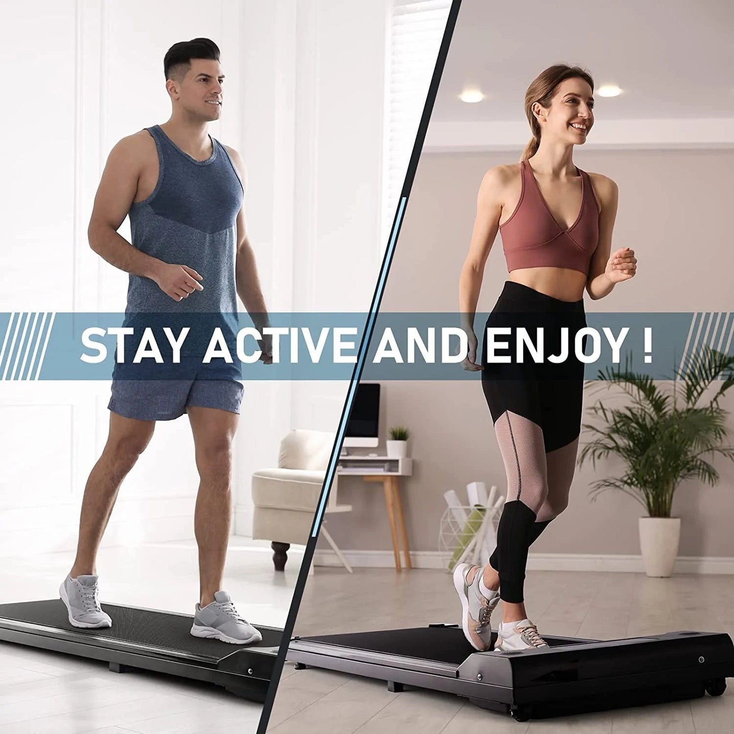 Gallelife 2 in 1 Under Desk Treadmill Compact for Walking Jogging Running for Home Office