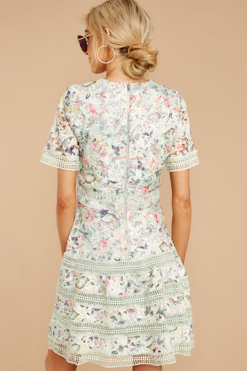 Groundbreaking Pastel Floral Lace Dress