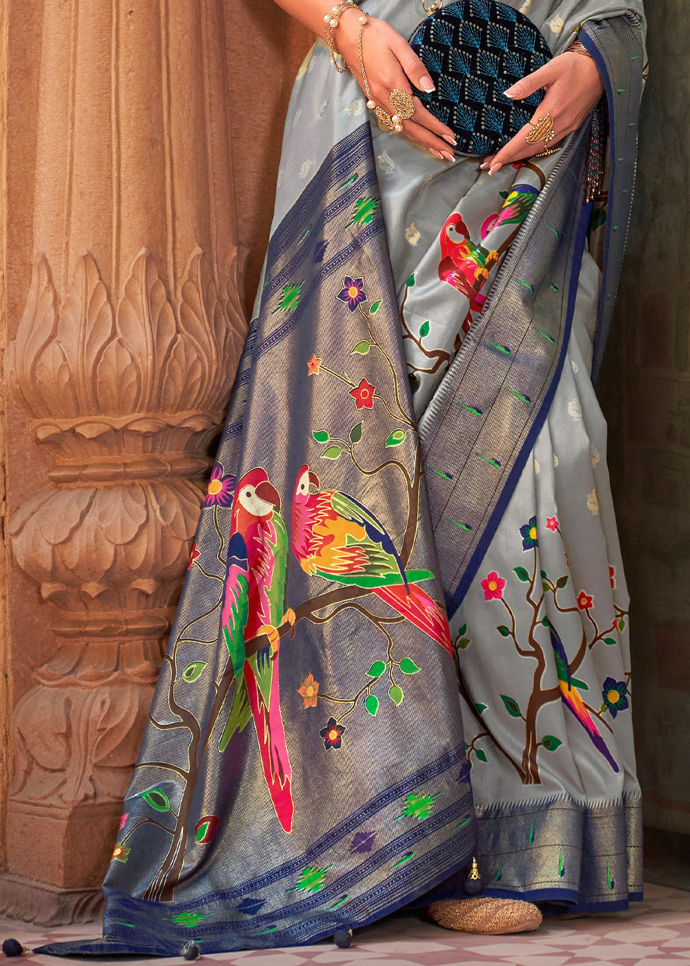 Shades Of Pink Paithani Silk Saree