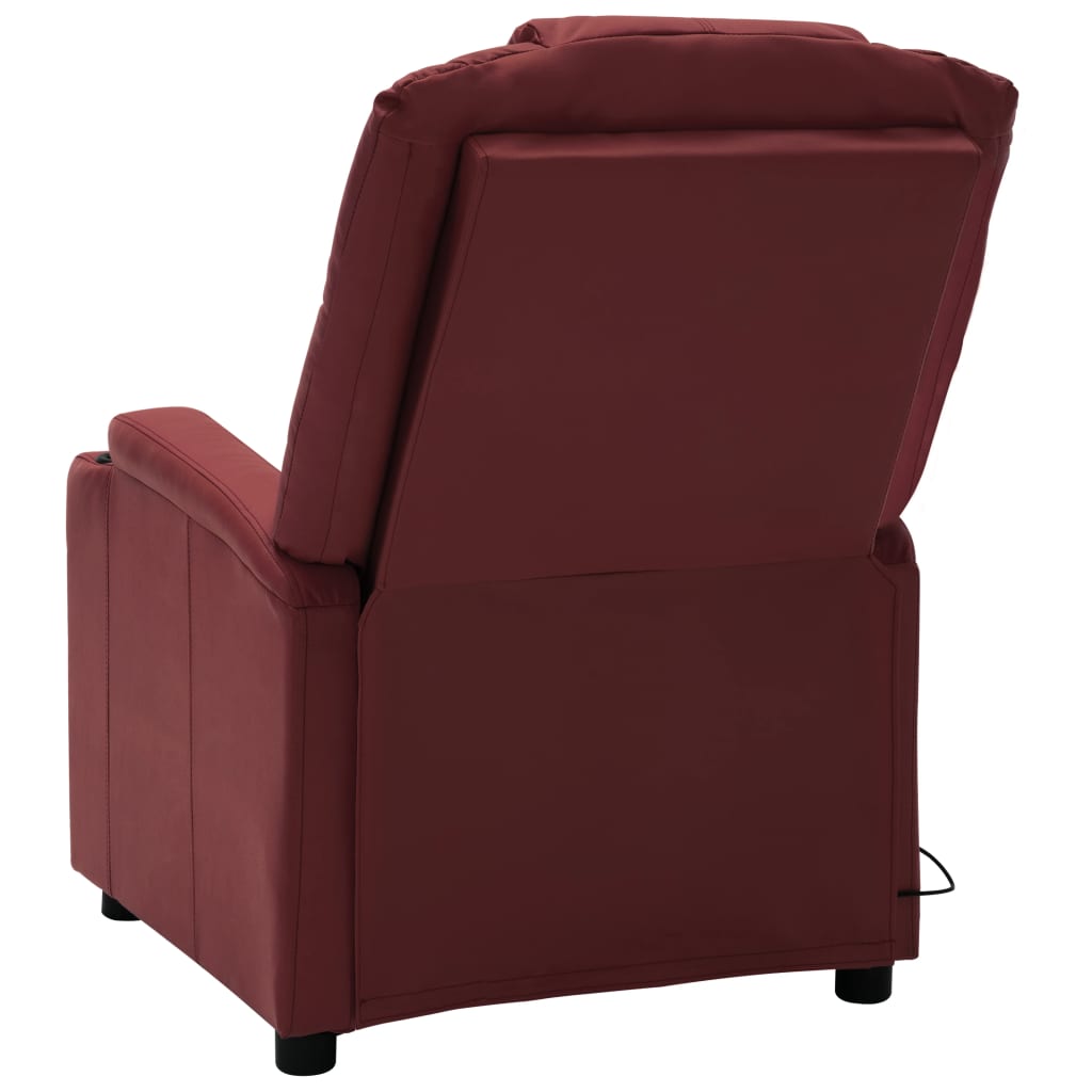 Massagesessel Weinrot Kunstleder