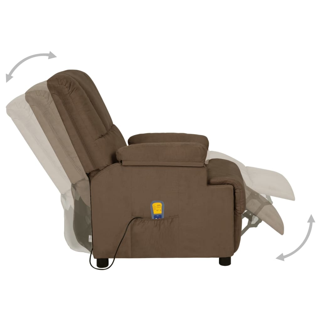 Massagesessel Braun Wildleder-Optik