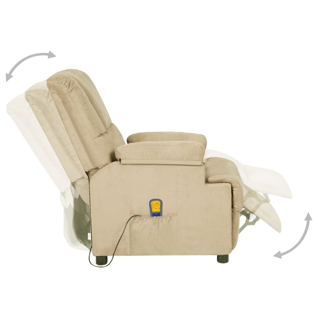 Massagesessel Creme Wildleder-Optik